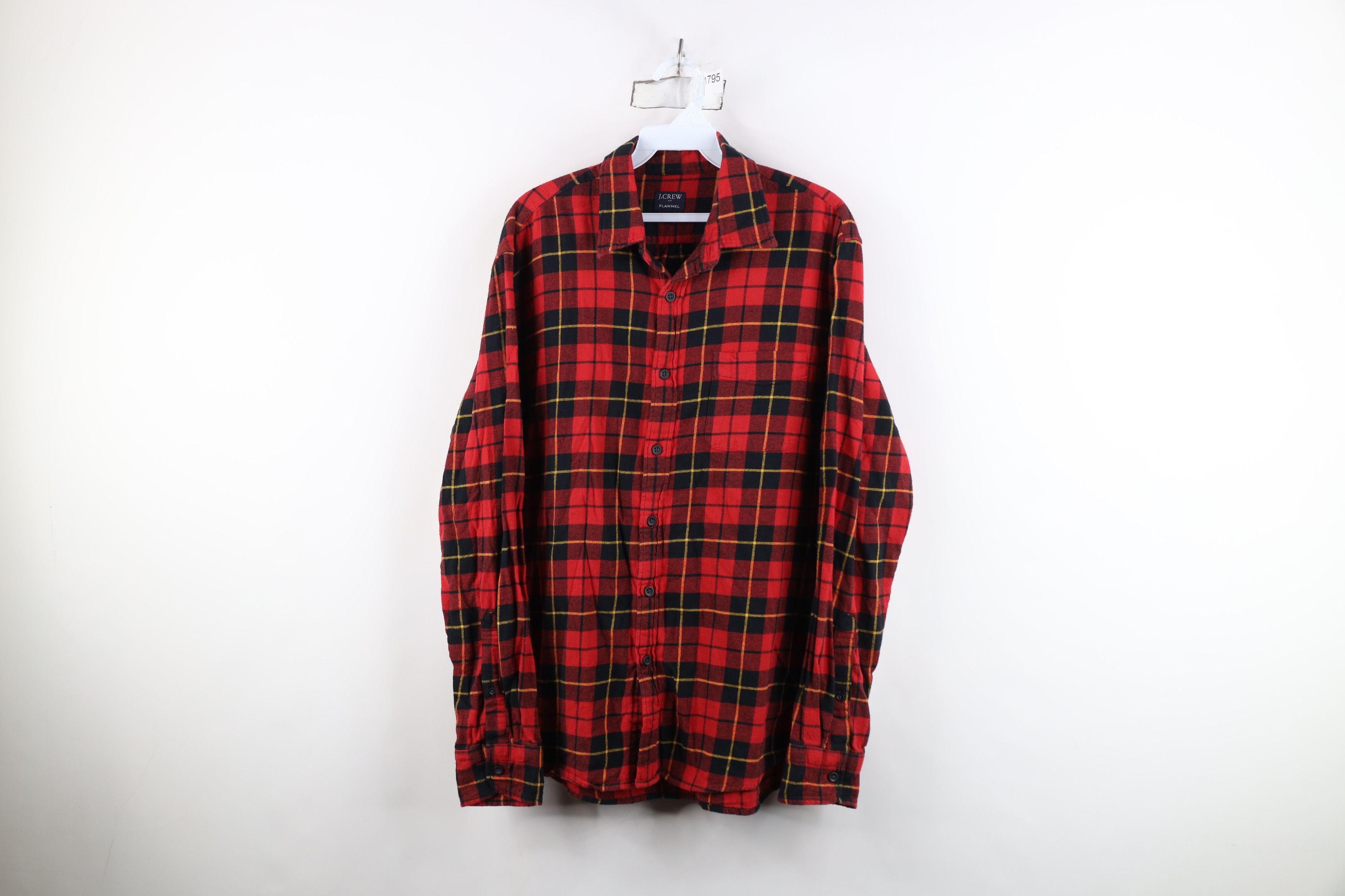 J.Crew Vintage Y2K J Crew Flannel Collared Button Shirt Red Plaid Size US L / EU 52-54 / 3 - 1 Thumbnail