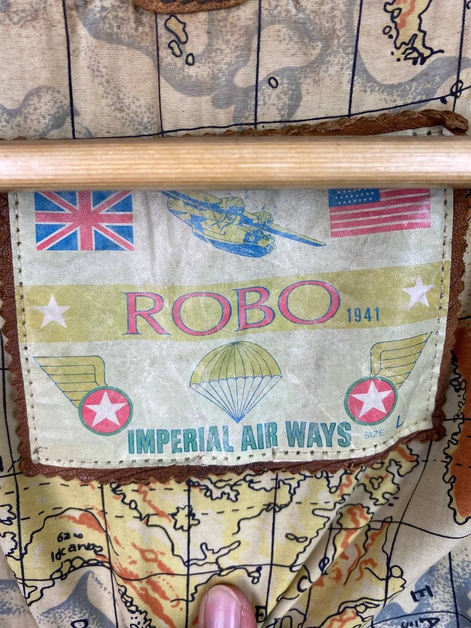Vintage vintage robo imperial airways leather jacket map lining Size US L / EU 52-54 / 3 - 9 Thumbnail