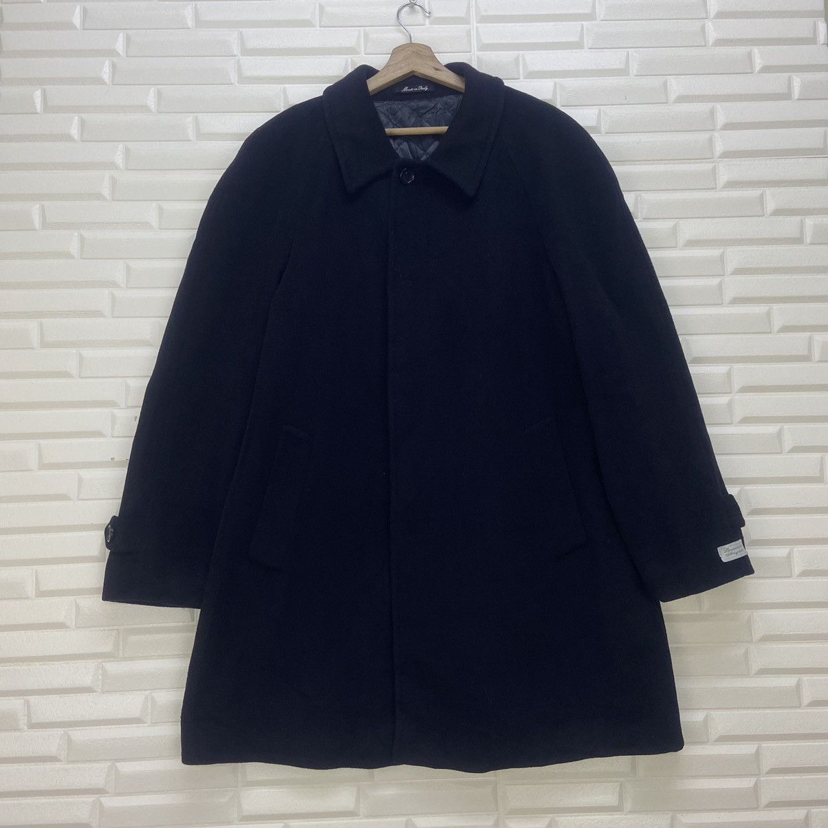 Vintage Lavorazione Artigianale Oviesse Virgin Cashmere Overcoat Size US M / EU 48-50 / 2 - 2 Thumbnail