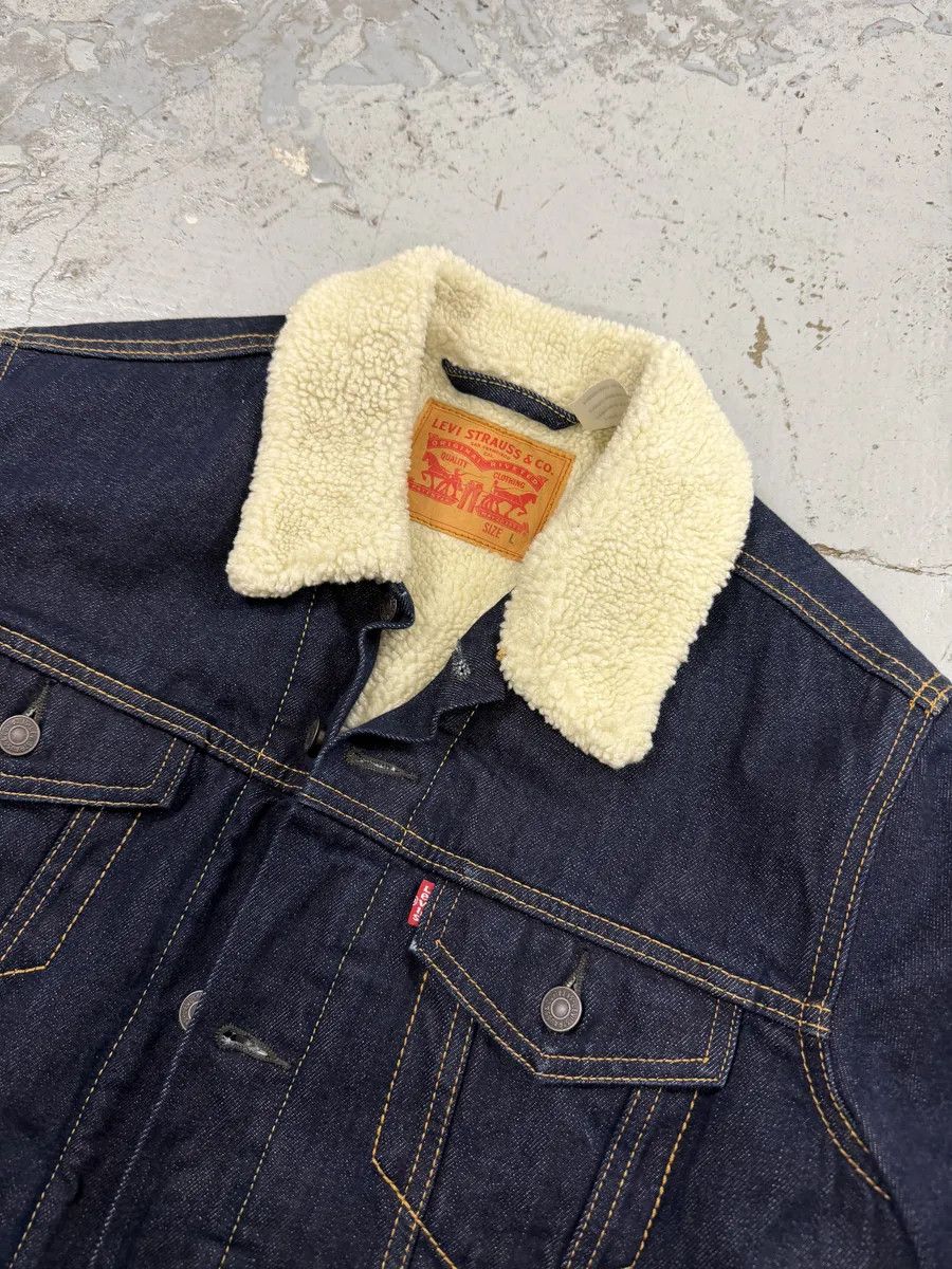 Levi's Levi’s Navy Brut Denim Shearling Jacket Size US L / EU 52-54 / 3 - 9 Thumbnail