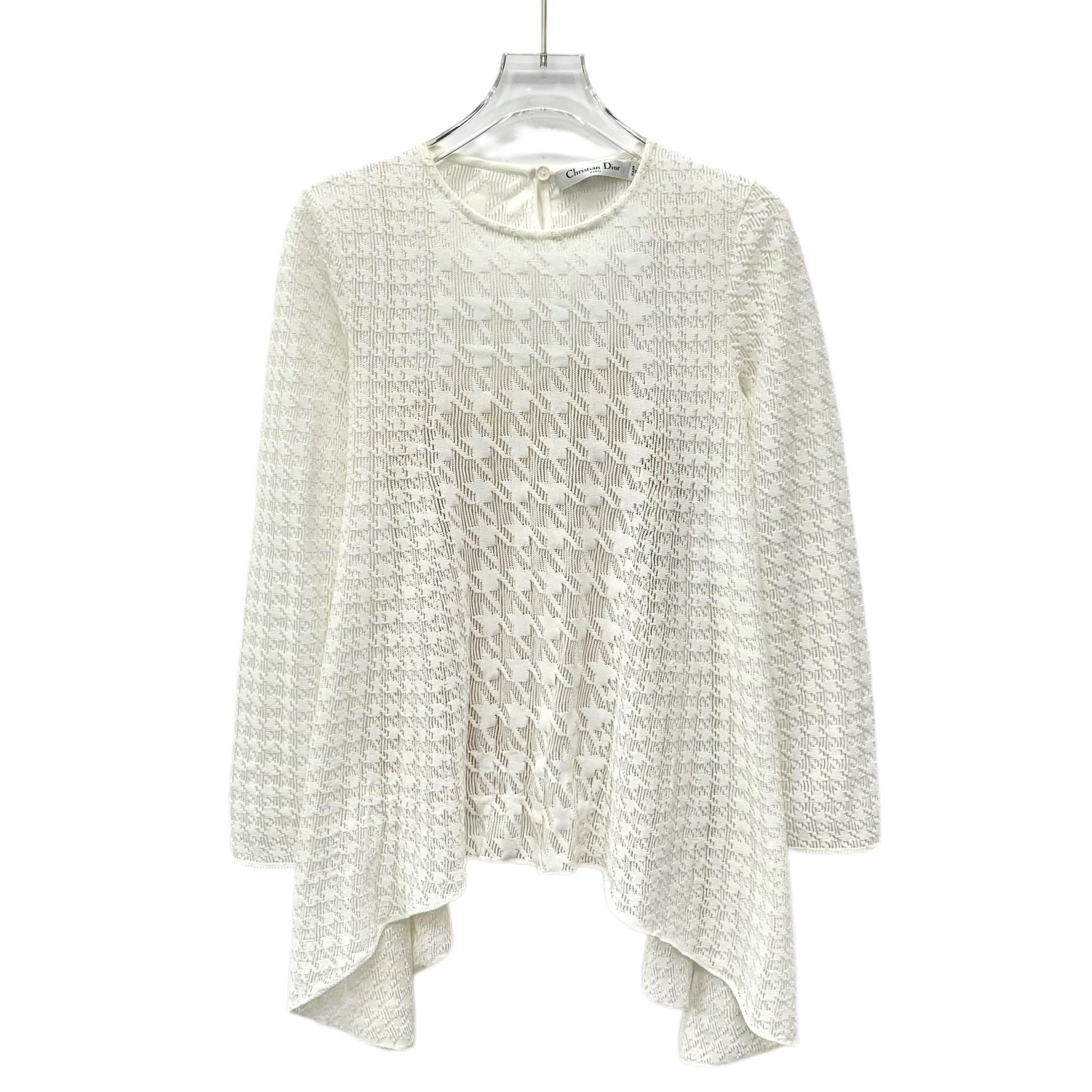 Dior Dior Houndstooth Knit Top White (Size XS) Size XS / US 0-2 / IT 36-38 - 1 Thumbnail