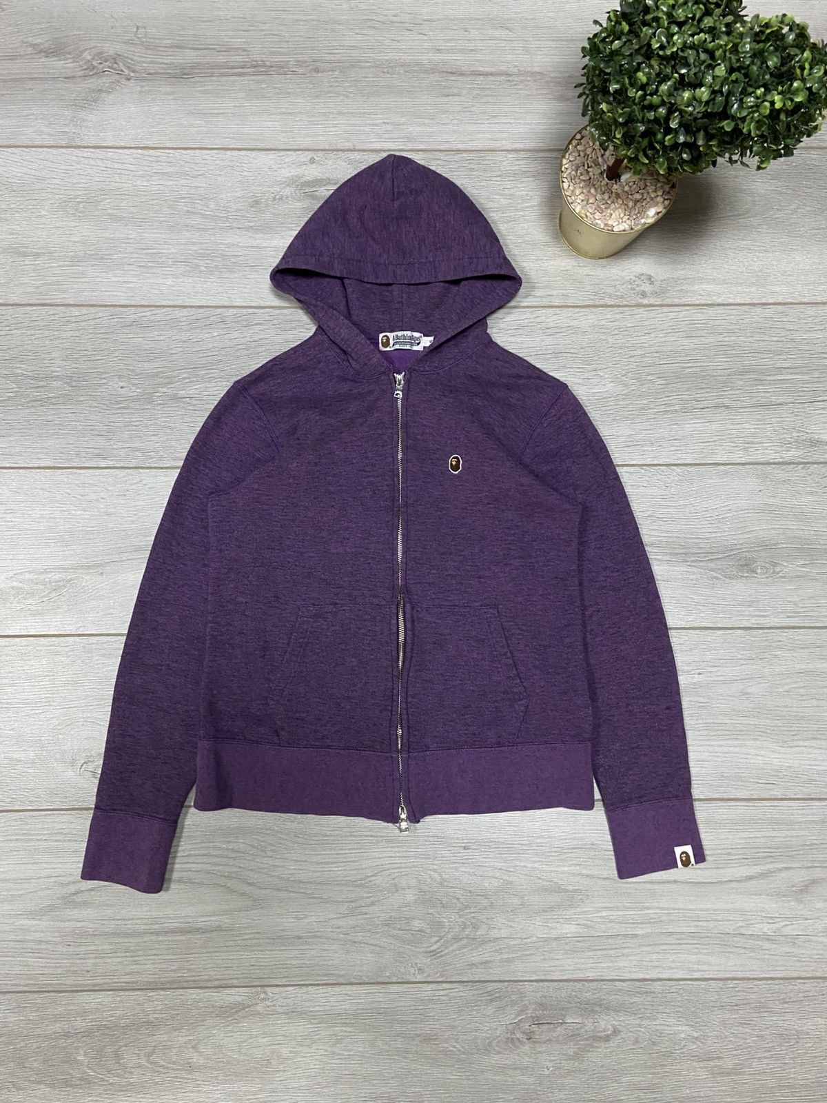 Bape small badge ape head zip hoodie