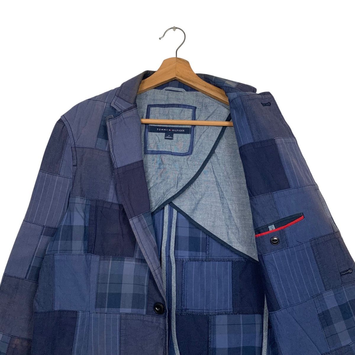 Tommy Hilfiger TOMMY HILFIGER Blue Patchwork Tailored Jacket #2778-C125 Size US M / EU 48-50 / 2 - 9 Thumbnail