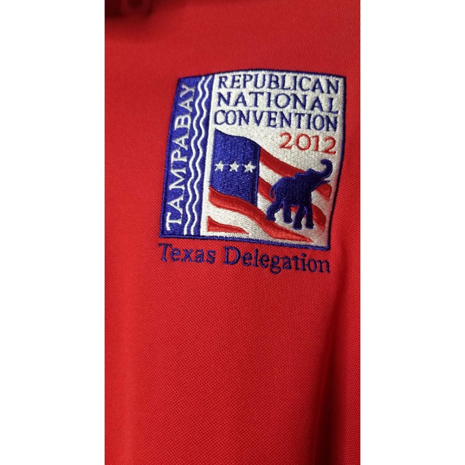 Vintage Mens M 2012 Republican National Convention Polo Shirt Texas Delegation Tampa Bay Size US M / EU 48-50 / 2 - 2 Thumbnail