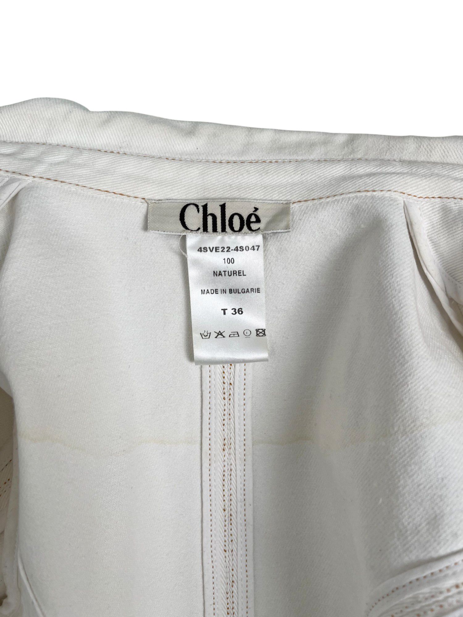 Chloe by Phoebe Philo S/S 2004 White Cotton Studded Jacket Size S / US 4 / IT 40 - 8 Thumbnail