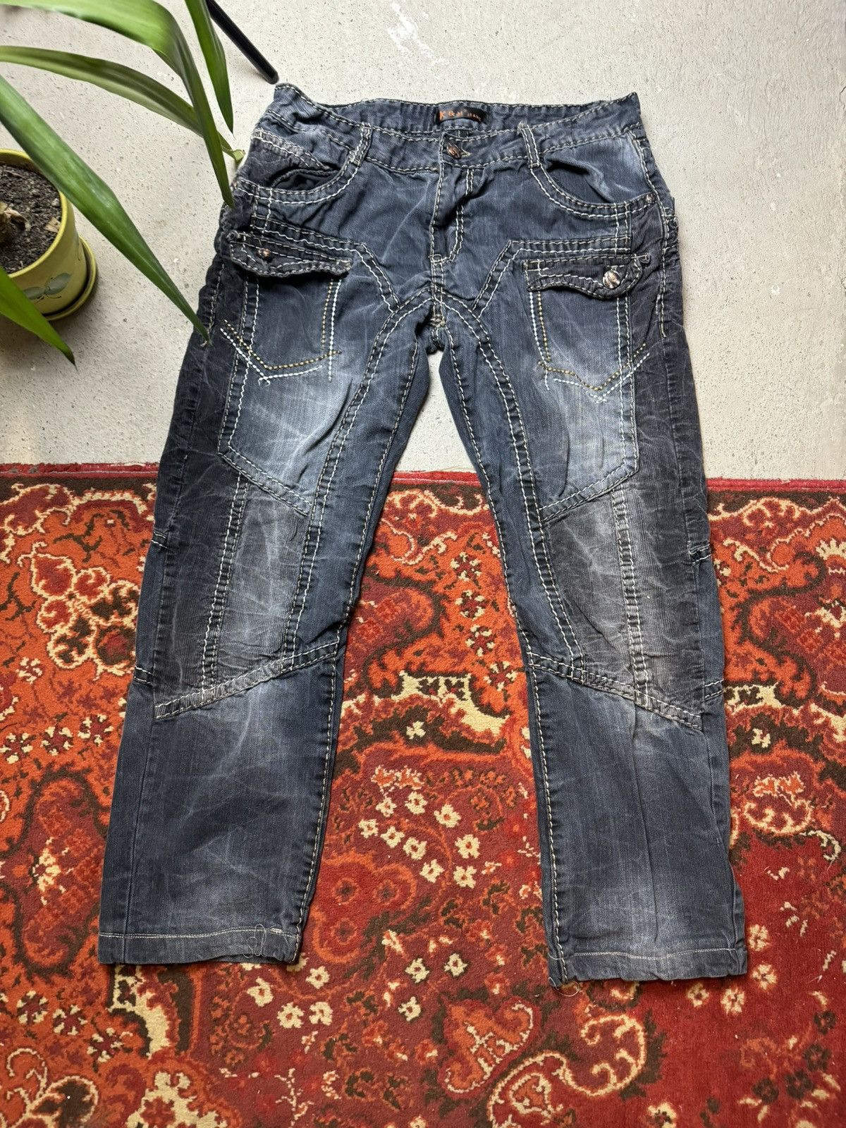 Japanese Brand × Vintage Vintage Japanese KosmoLupo Japanese Archival Patchwork jeans Size US 32 / EU 48 - 1 Thumbnail