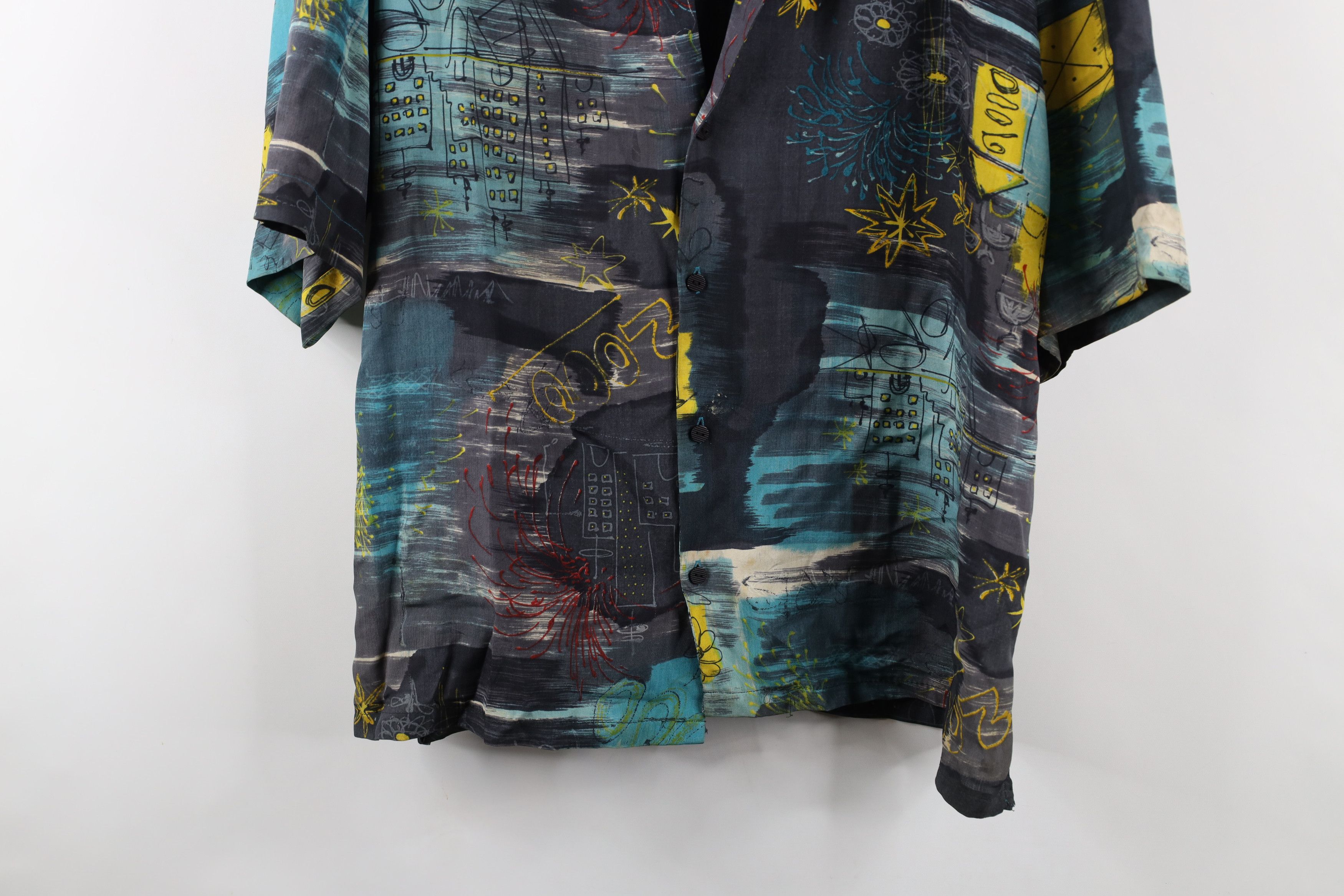 Vintage Vintage Y2K Millennium Looped Collar Silk Button Shirt Size US L / EU 52-54 / 3 - 3 Thumbnail
