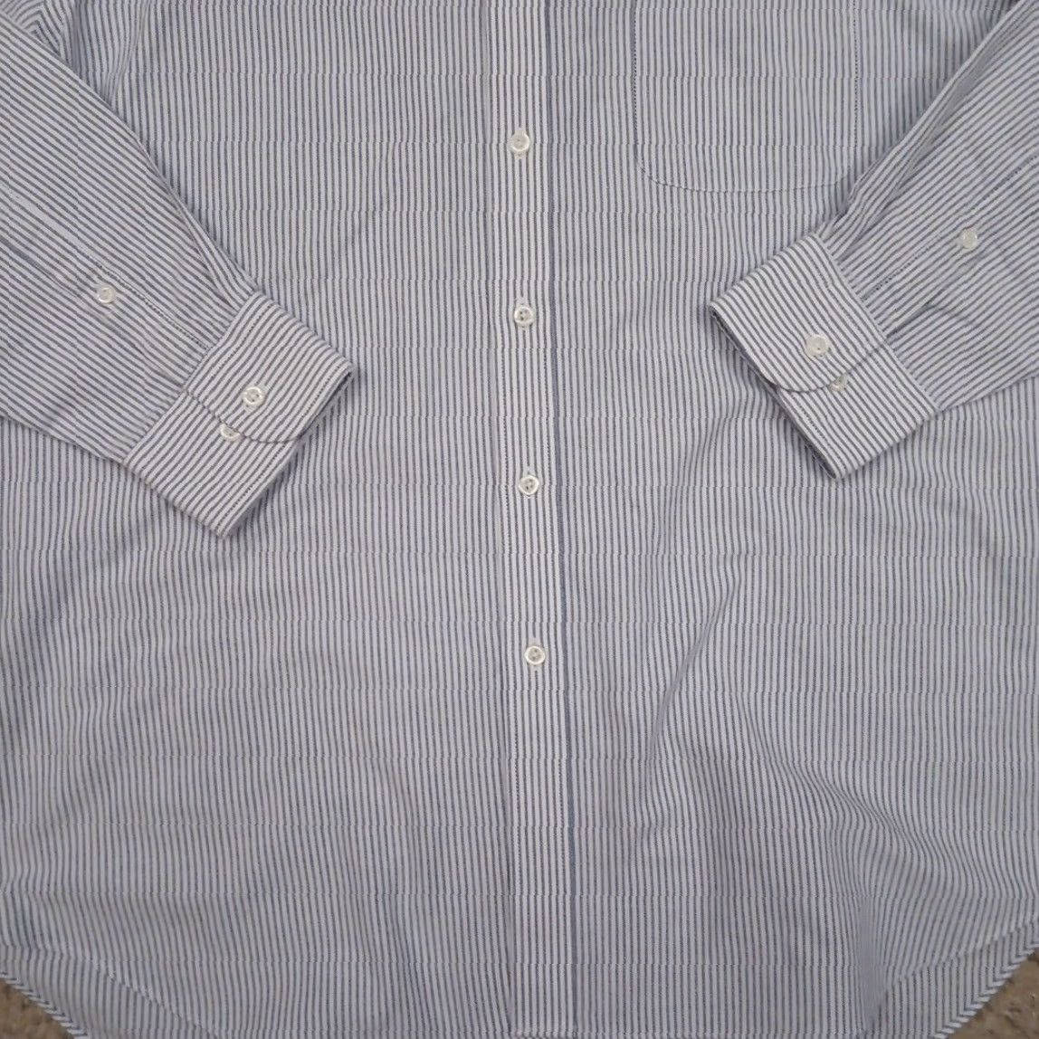 Architect Architect Shirt Mens Large Blue Striped Long Sleeve Button Down Cotton Blend Size US L / EU 52-54 / 3 - 4 Thumbnail