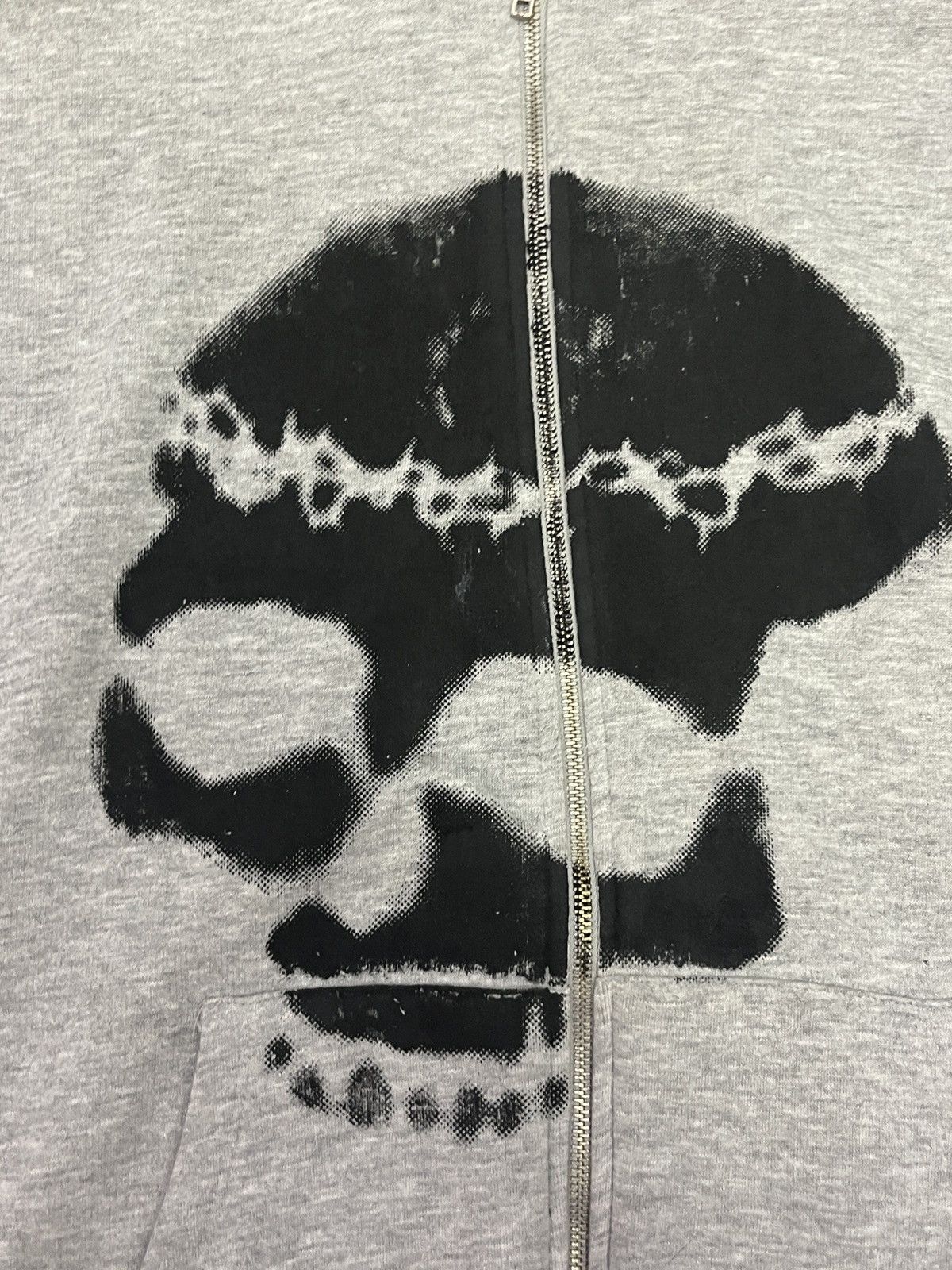 Japanese Brand × Vintage Vintage Grey zipped hoodie with cool print Size US M / EU 48-50 / 2 - 2 Thumbnail