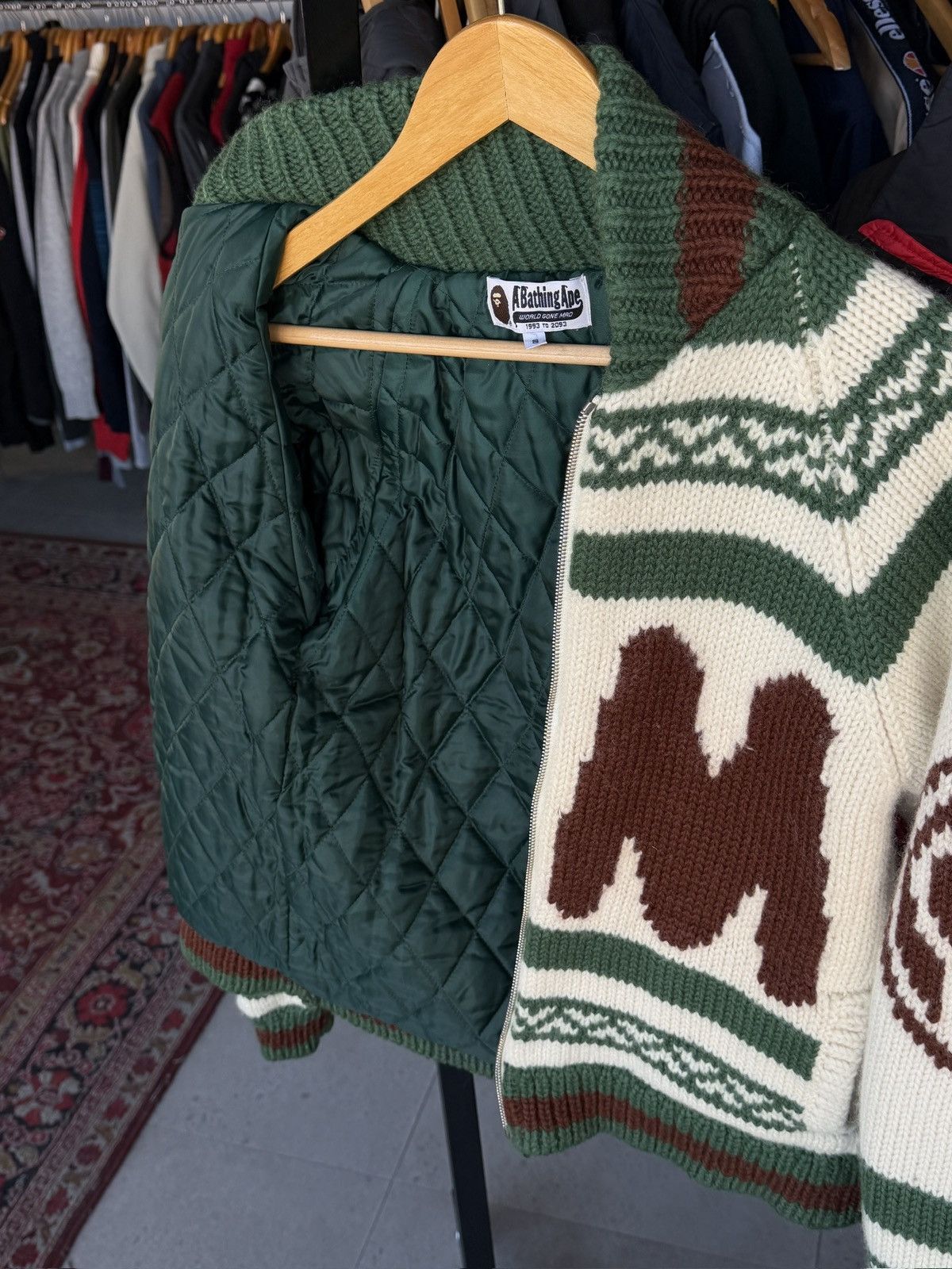 Bape A Bathing Ape BAPE BABY MILO Cowichan Knit Jacket Wool Size US S / EU 44-46 / 1 - 7 Thumbnail