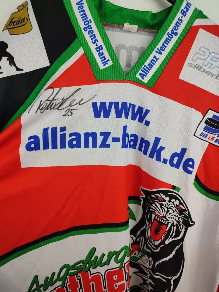 Vintage Vintage 1999 Augsburger Panther Game Worn Jersey Team Signed Size US XL / EU 56 / 4 - 2 Thumbnail