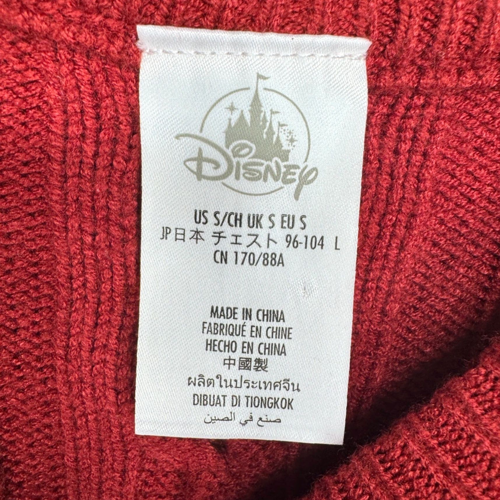 Disney Disney Mickey Mouse Cable Knit Sweater Red Women Small Crew Pullover Embroidered Size S / US 4 / IT 40 - 3 Thumbnail