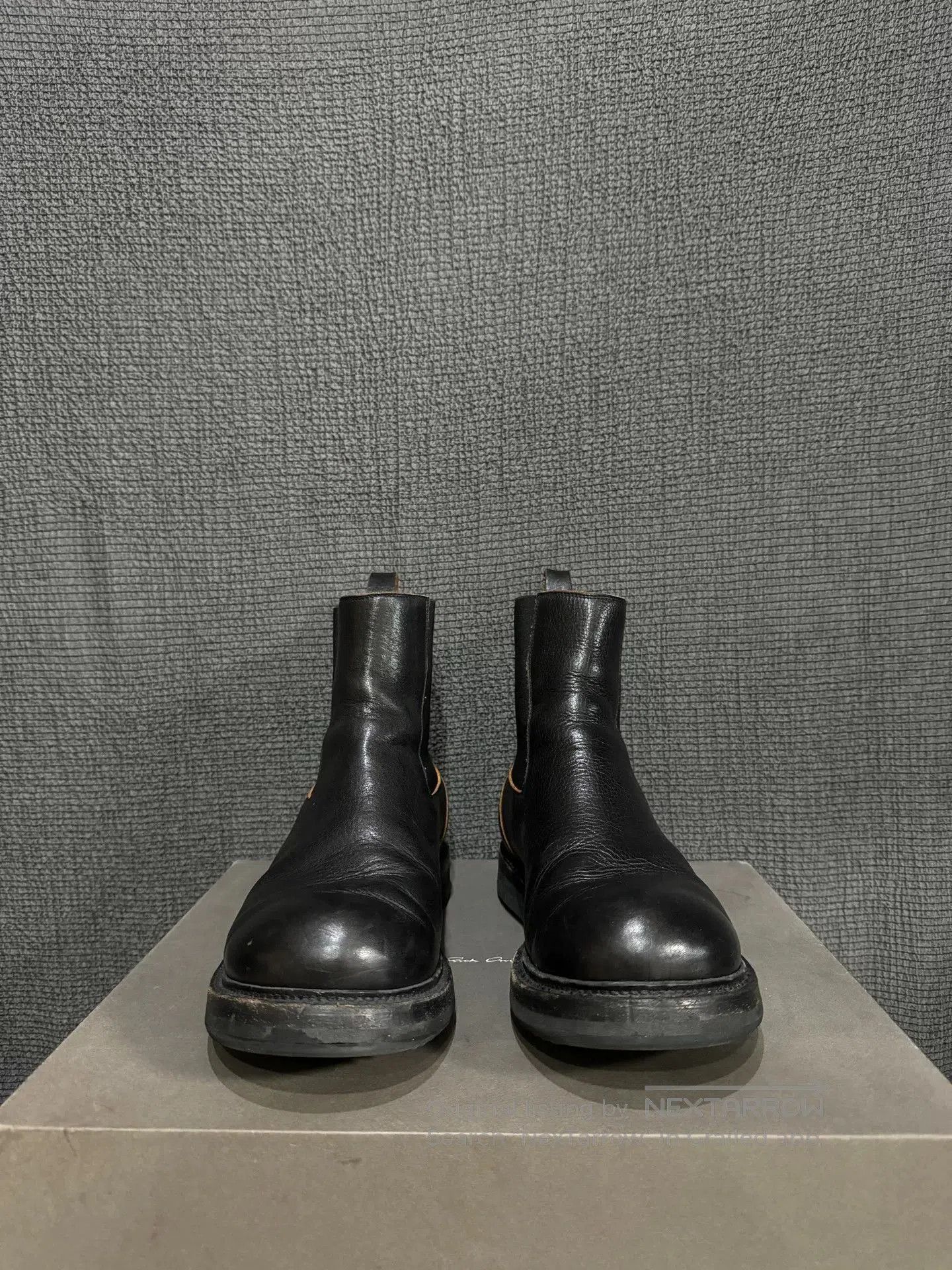 Rick Owens black leather chelsea boots by rick owens. Size US 10 / EU 43 - 4 Thumbnail