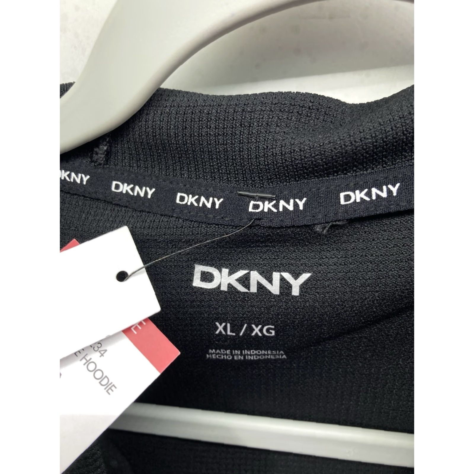 DKNY DKNY Waffle Hoodie Sweatshirt Women XL Black Long Sleeve Pullover Crop NWT Size XL / US 12-14 / IT 48-50 - 6 Thumbnail