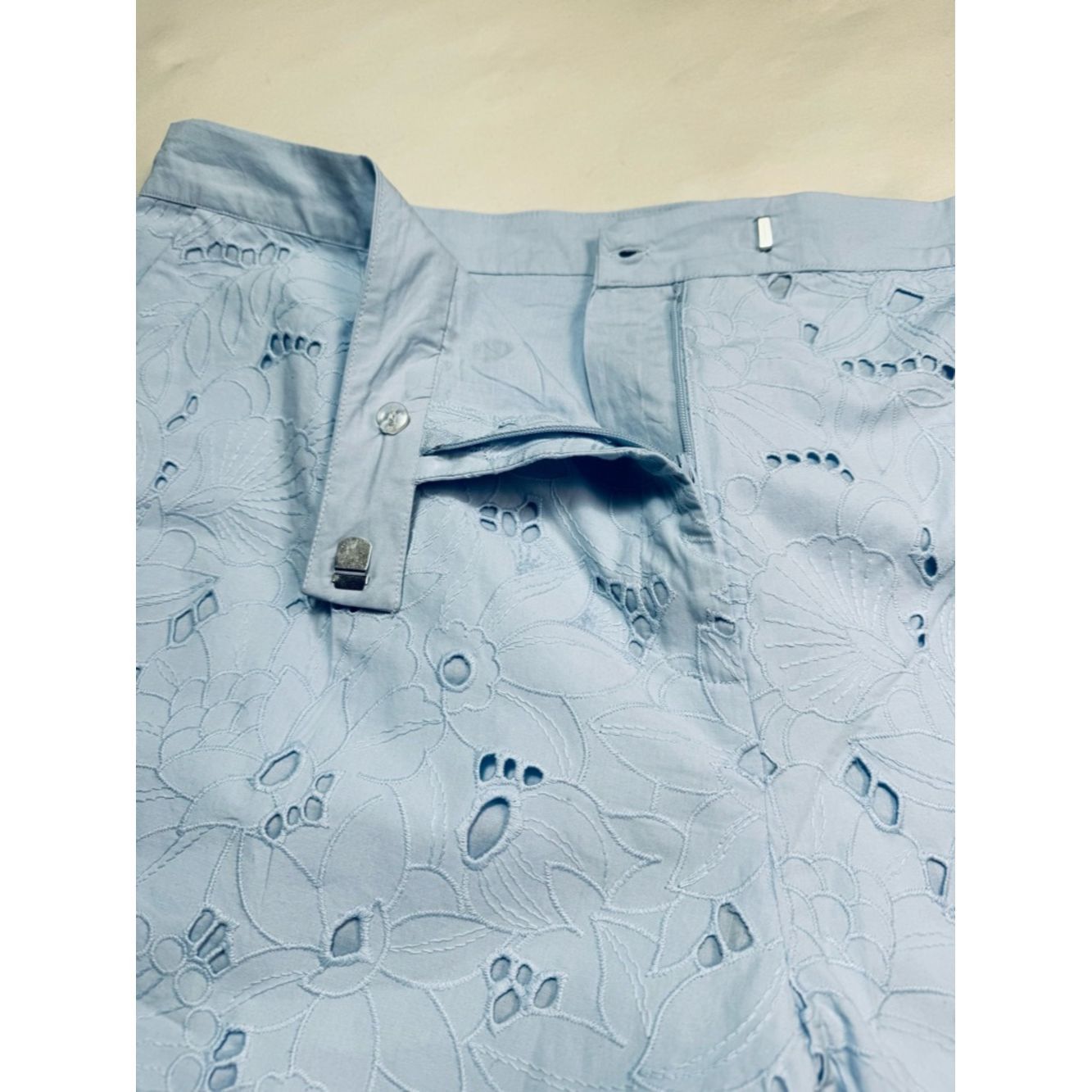 French Connection NWT New French Connection Rhodes Embroidered Cotton Blue Sh Size 34" / US 12 / IT 48 - 4 Thumbnail