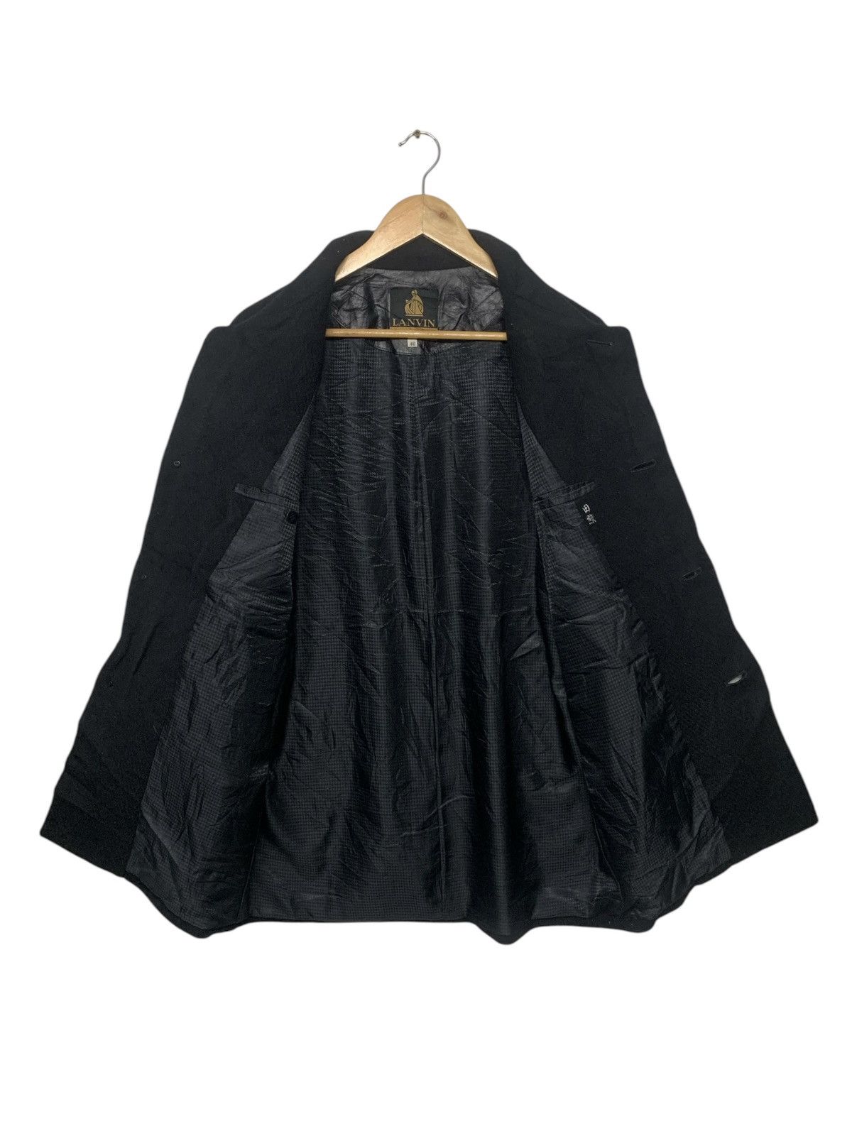 Lanvin × Vintage Rare Vintage Lanvin Wool Long Jacket Button Down Size US L / EU 52-54 / 3 - 3 Thumbnail