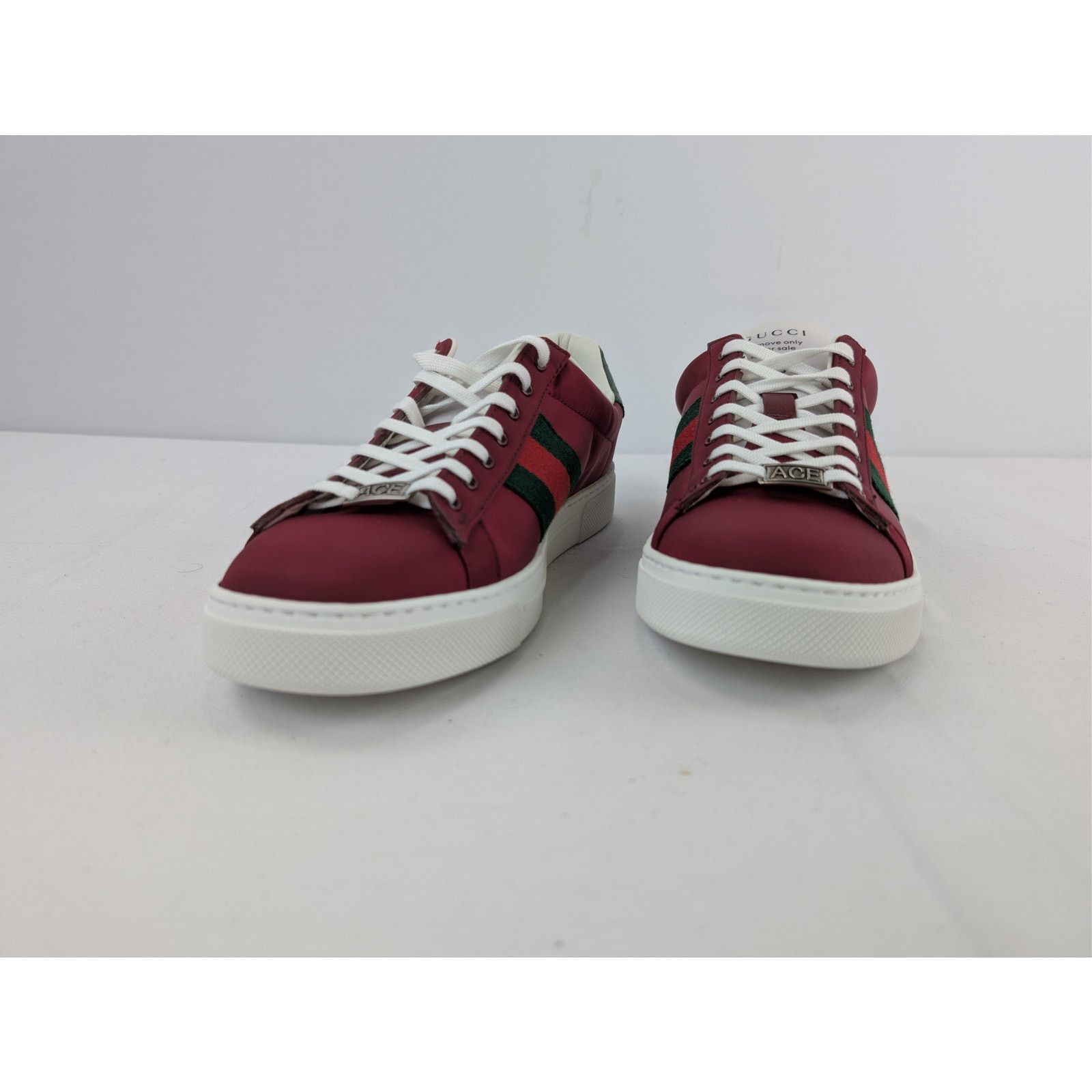 Gucci o1rshd1 Ace leather-trimmed sneakers in Red Size US 9.5 / EU 42-43 - 7 Thumbnail