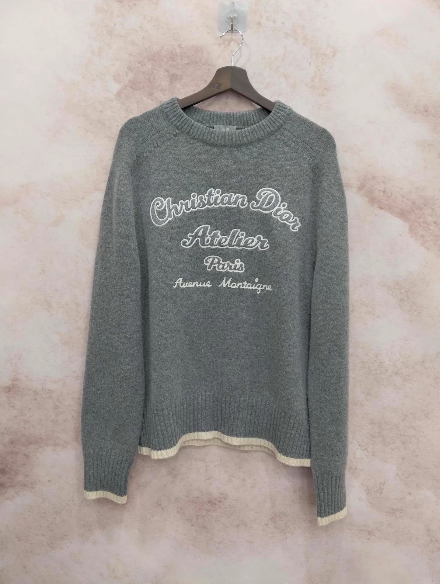 Dior DIOR Logo Embroidered Wool Long-Sleeve Sweater XL Size XL / US 12-14 / IT 48-50 - 1 Thumbnail