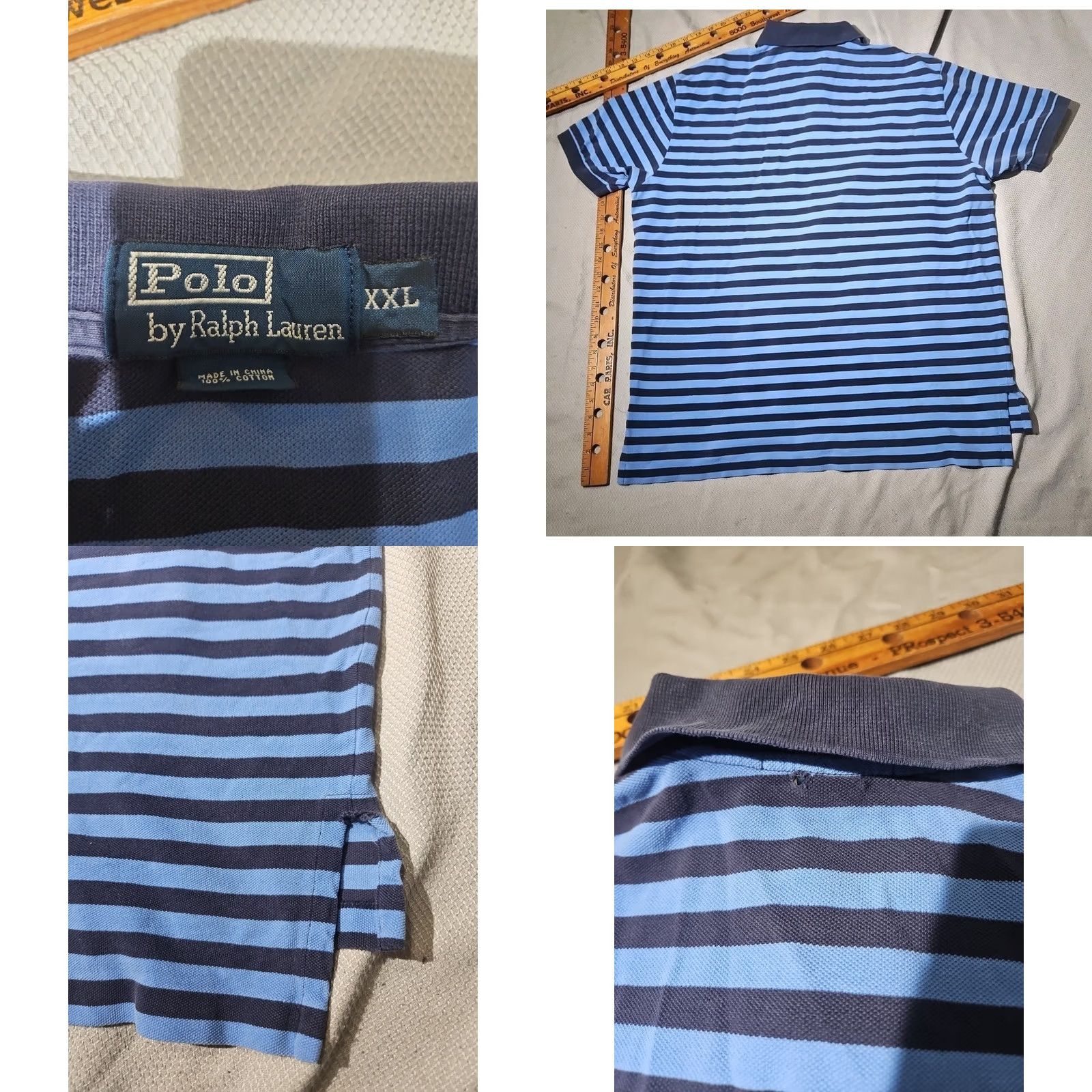 Ralph Lauren Ralph Lauren Polo Shirt Mens 2XL Blue Striped Preppy Button Pony Logo Casual Polo Shirt Size US XXL / EU 58 / 5 - 8 Thumbnail