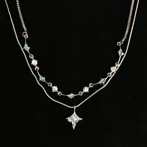 Jewelry Elegant Layered Silver Necklace Size ONE SIZE - 8 Thumbnail