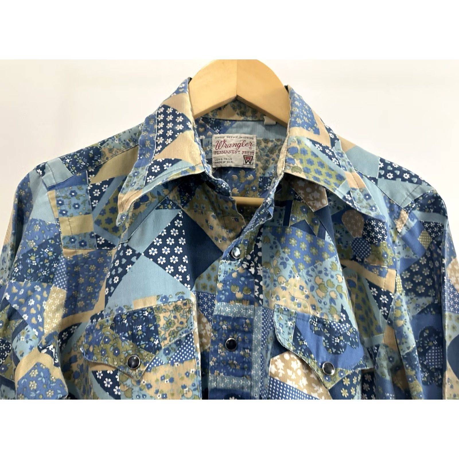 Wrangler VTG Wrangler Rockabilly Floral Patchwork Pearl Snap Western Shirt L Multicolor Mens 60s 15-33 Size US L / EU 52-54 / 3 - 5 Thumbnail