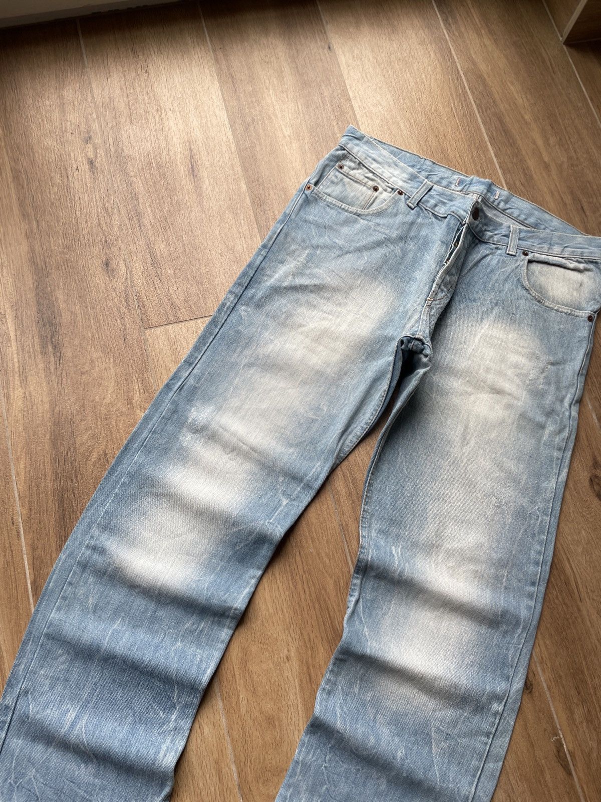 Vintage Vintage Baggy Jeans Japanese Washed Avant Garde Y2K Hype Size US 34 / EU 50 - 3 Thumbnail