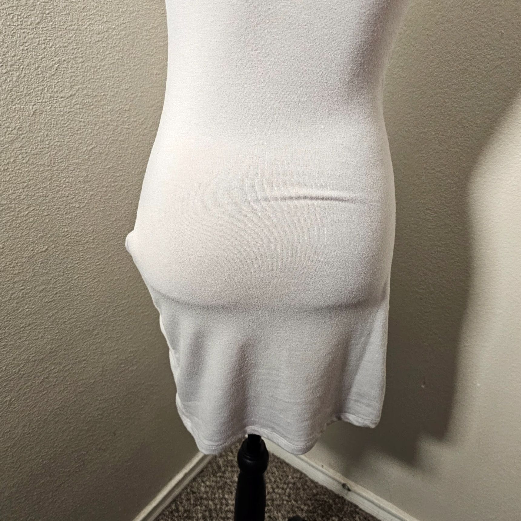 Vintage REVAMPED Casual Slip Dress Gray Medium Cap Sleeve Zipper Accent Stretch Tank Women's Size M / US 6-8 / IT 42-44 - 5 Thumbnail