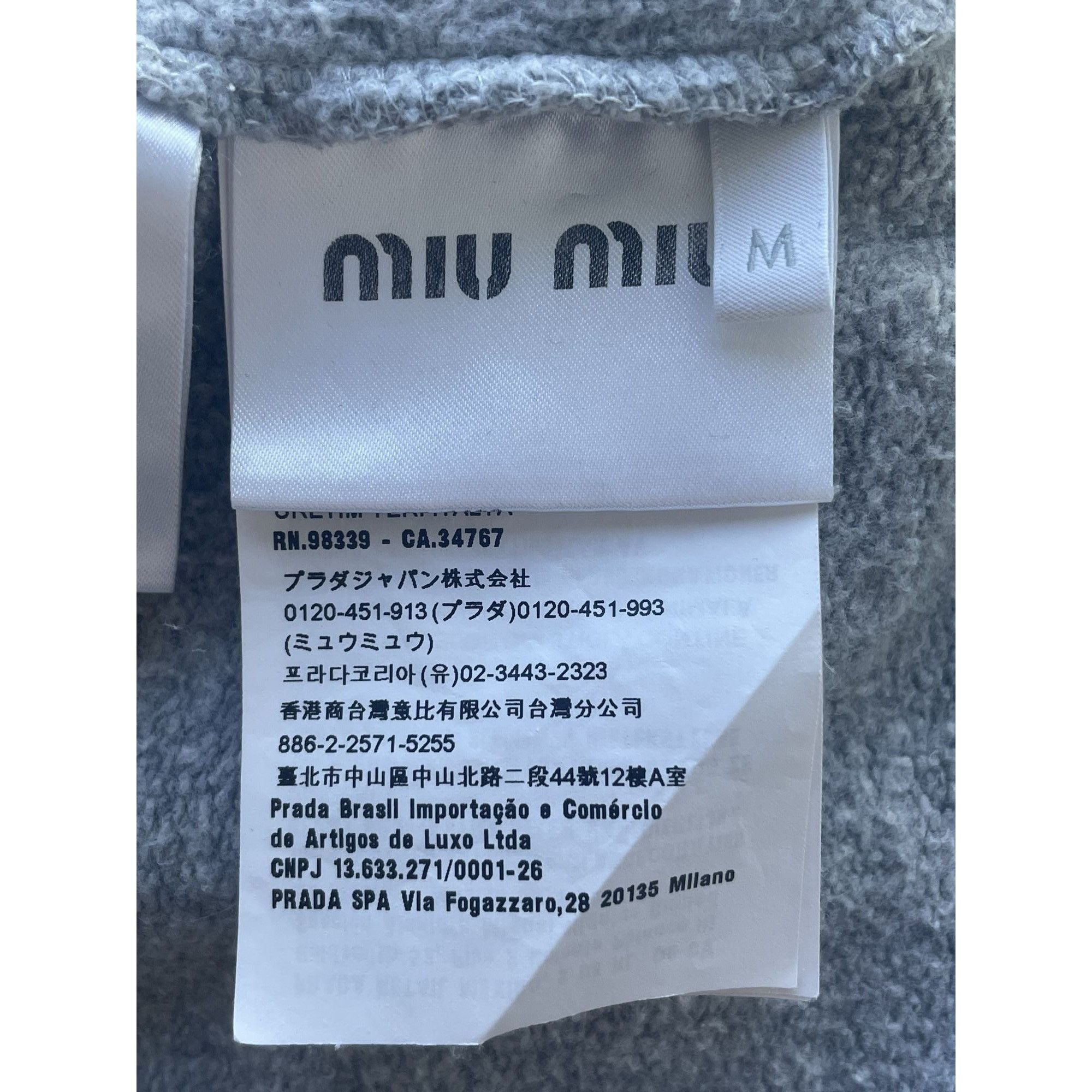 Miu Miu Miu Miu Gray Embellished Cropped Polo Sweatshirt W/ Button F Size M / US 6-8 / IT 42-44 - 8 Thumbnail