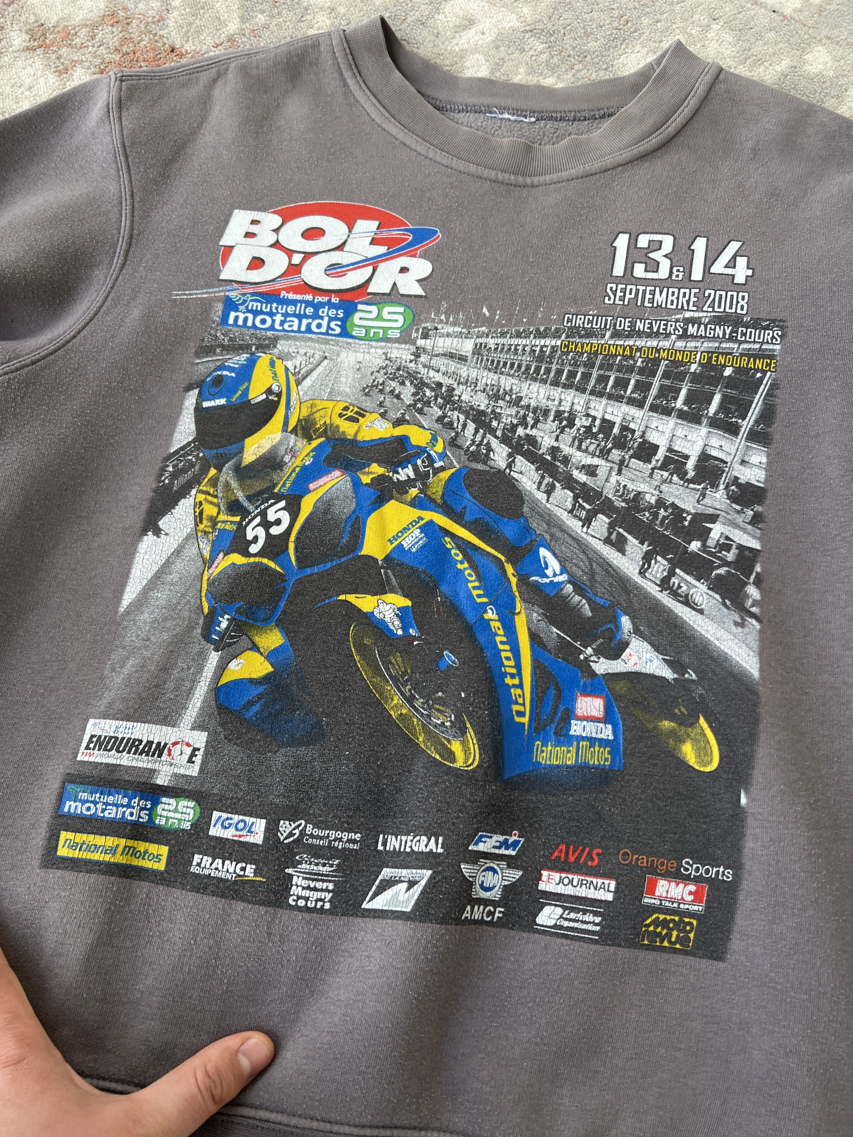 Vintage BOL D'OR 2008 Vintage Moto Sweatshirt Size US L / EU 52-54 / 3 - 2 Thumbnail