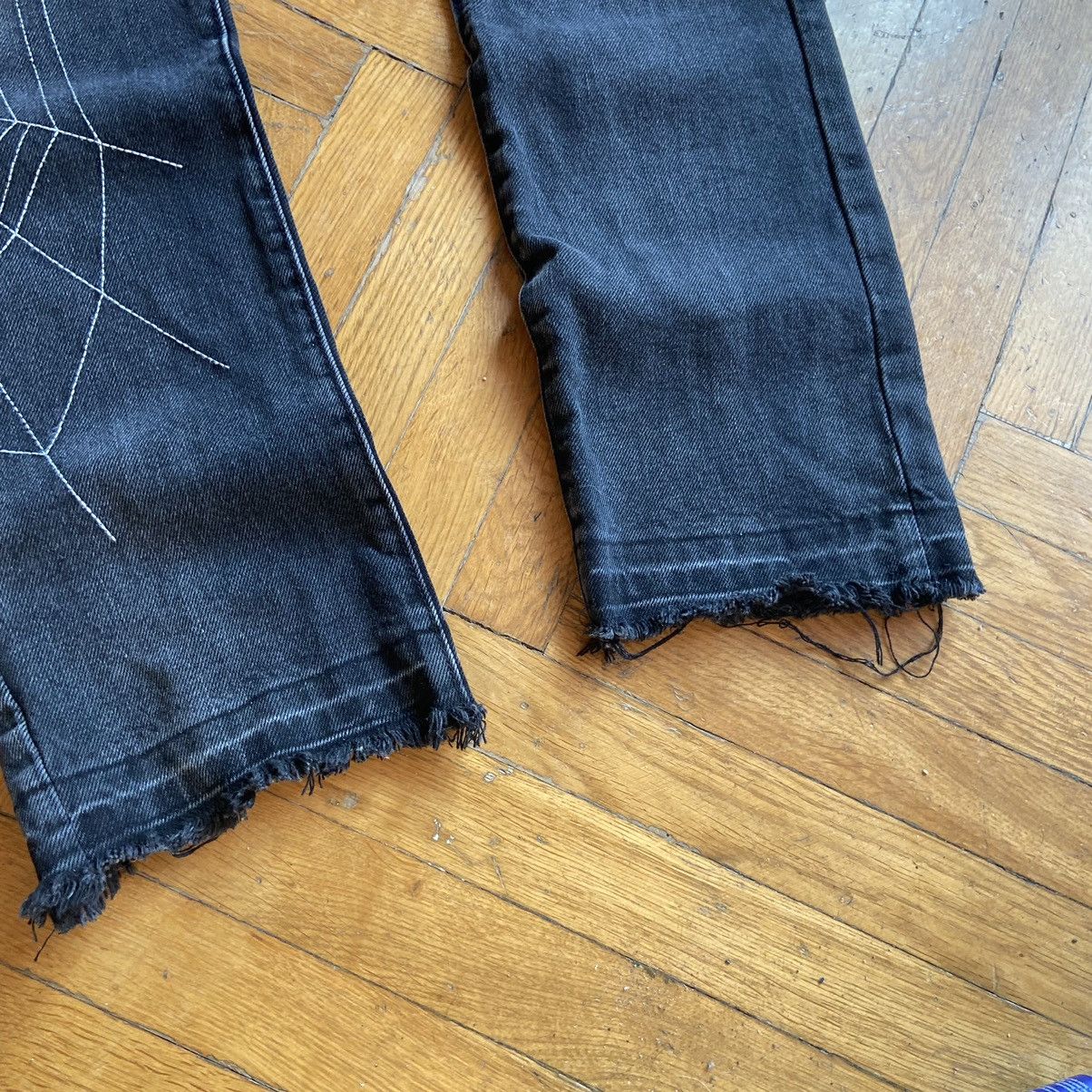 MNML 📌 Crazy MNML Spider Web Y2K Denim Jeans Size US 32 / EU 48 - 7 Thumbnail