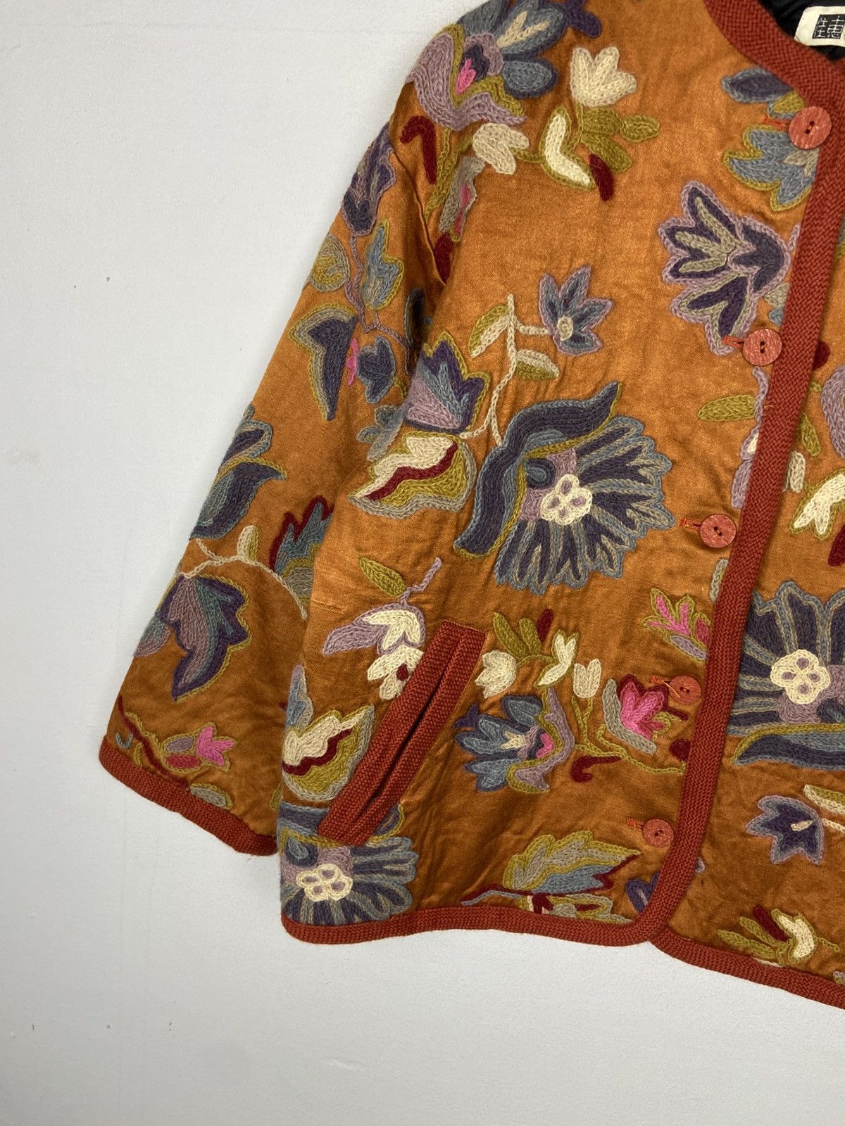 Japanese Brand VINTAGE BOHO EMBROIDERED FOLK ART ETHNUV HIPPIE Size L / US 10 / IT 46 - 2 Thumbnail