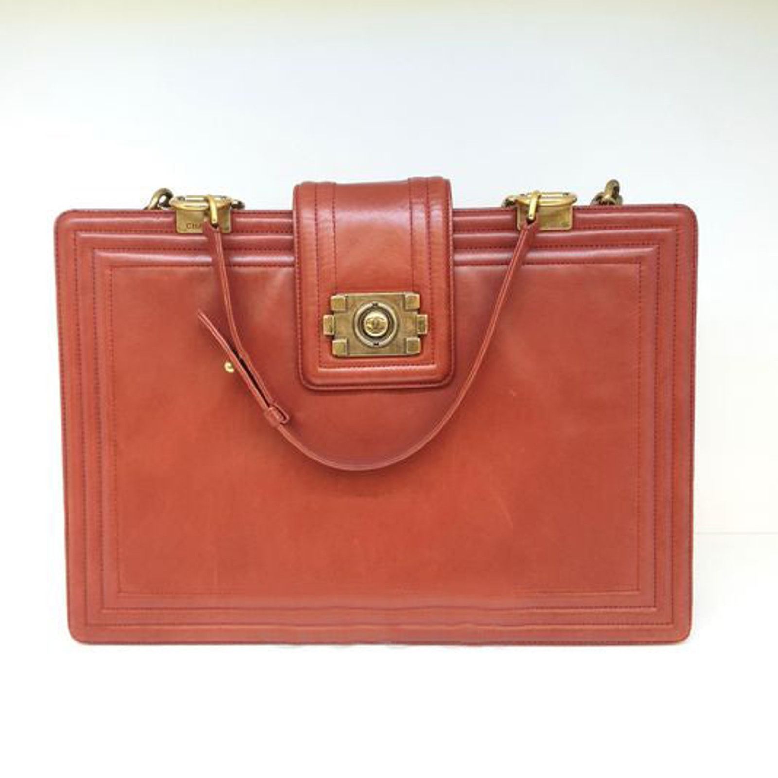 Chanel Boy Tote And Shoulder Bag (4615485) in Red, Women's