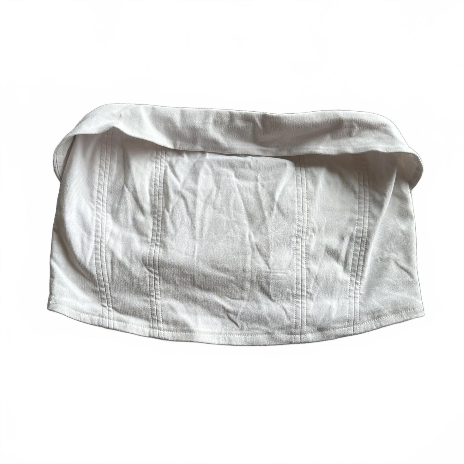 Designer White Strapless Crop Top - XXL Size XXL / US 16-18 / IT 52-54 - 1 Preview