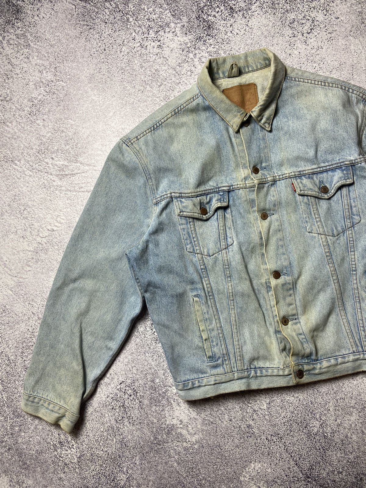 Levi's × Levi's Vintage Clothing Rare 90s Levi’s Denim Jacket Blue Distressed Jeans Size US XL / EU 56 / 4 - 4 Thumbnail