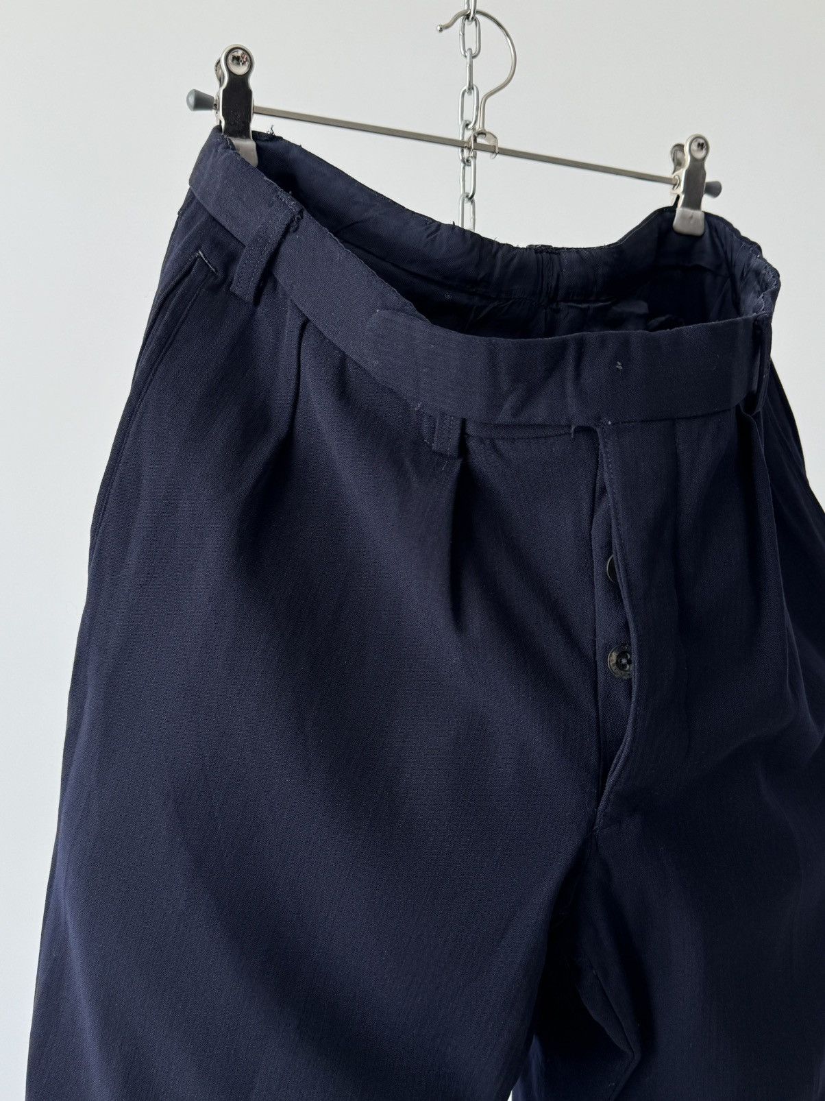 Japanese Brand ≈1950s Vintage French Faded Navy Suit Trousers Size US 32 / EU 48 - 4 Thumbnail