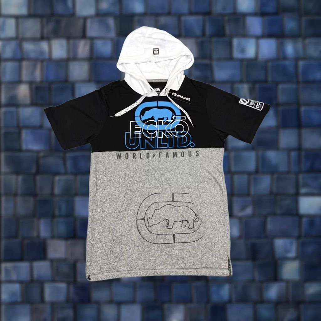 Ecko Unltd. Ecko Unltd Shirt Mens Small Black Gray Hooded World Famous Rhino Logo Graphic Size US S / EU 44-46 / 1 - 1 Thumbnail