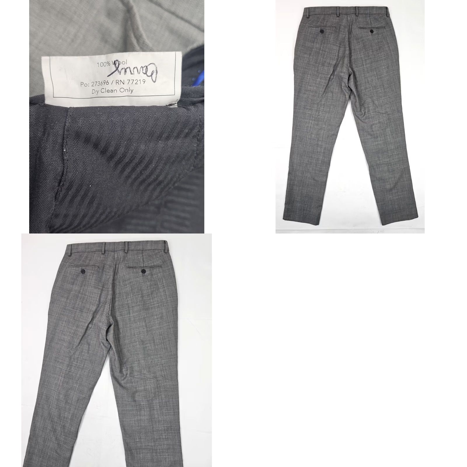 Egara Egara 100% Wool Heathered Gray Suit Dress Pants Men 34 x 29 Flat Front EUC Clothing & Accessories Size 34R - 8 Thumbnail