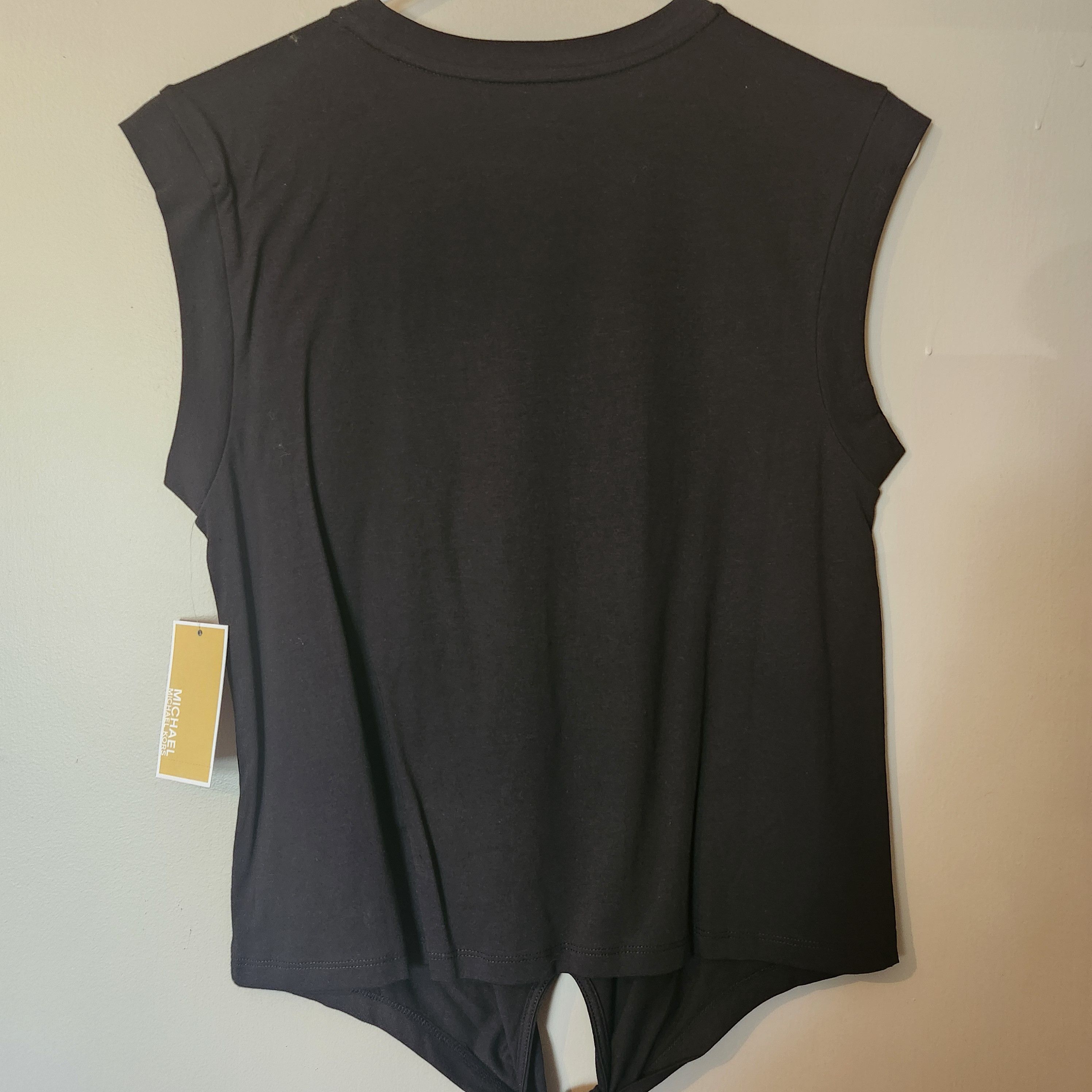 Michael Kors NWT MICHAEL Kors Women's XS Black Grommet Tie Front Top Size XS / US 0-2 / IT 36-38 - 7 Thumbnail