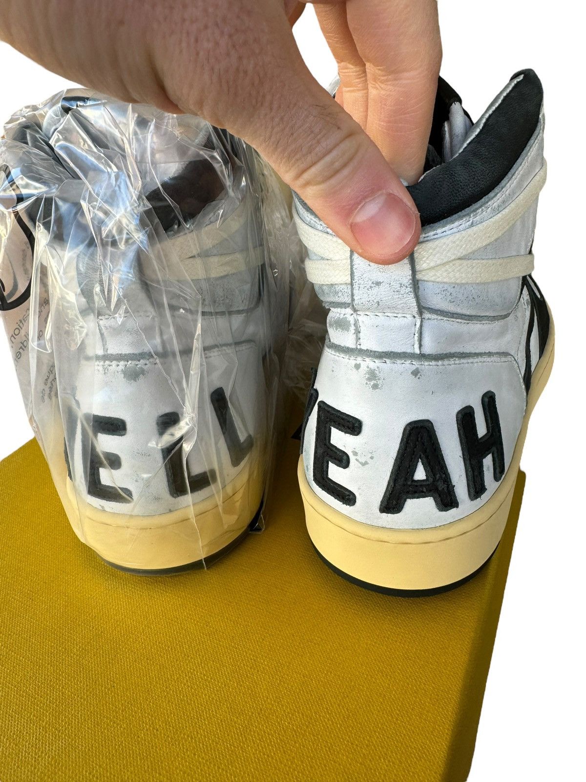 Rhude “Hell Yeah” Rhecess Hi Classic White/Black Size US 10 / EU 43 - 4 Thumbnail