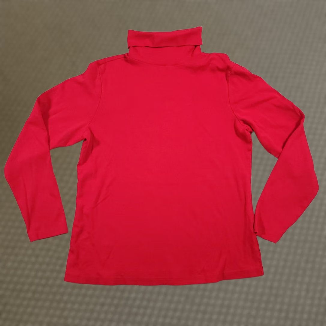 Vintage Christopher & Banks Women’s L Red Long Sleeve Turtleneck Shirt Layer Your Look Size L / US 10 / IT 46 - 1 Thumbnail