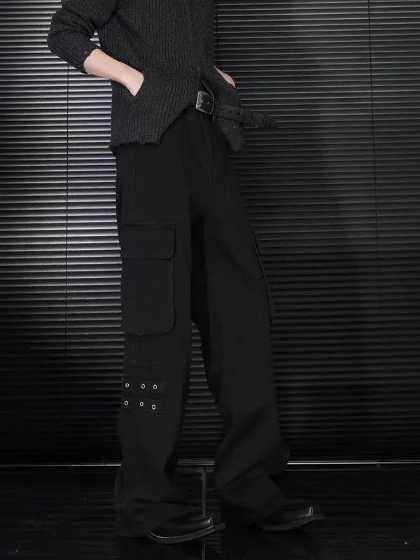 Japanese Brand VIBE Black pocket cargo baggy jeans Size US 34 / EU 50 - 4 Thumbnail