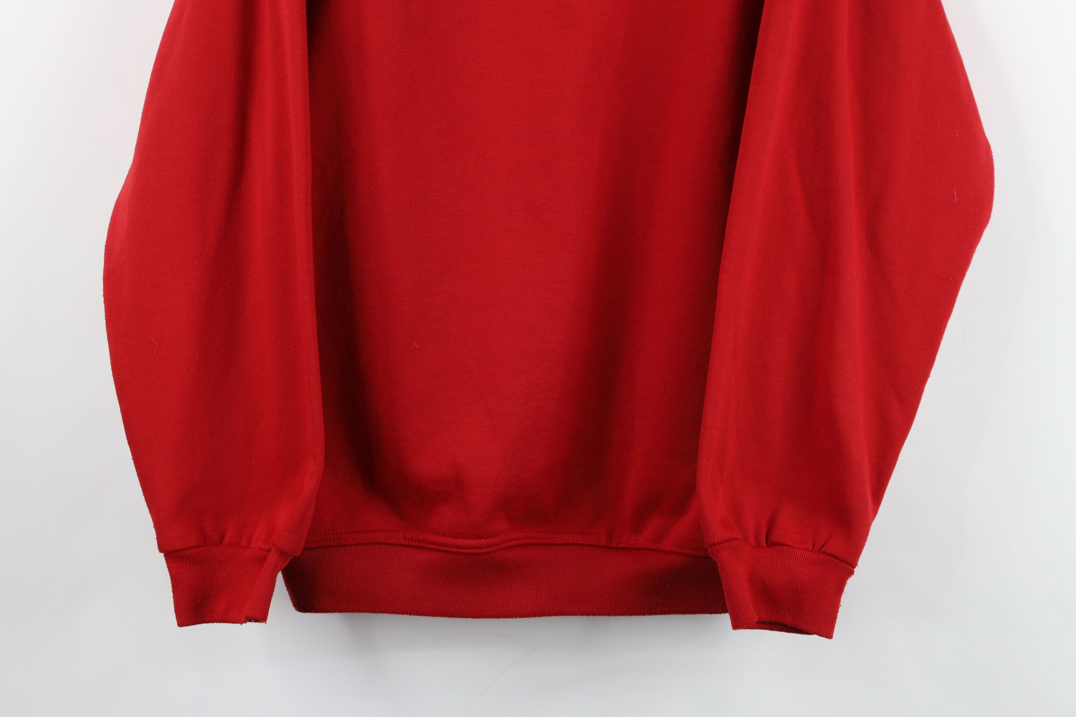 Vintage Vintage 90s Streetwear Faded Blank Crewneck Sweatshirt Red Size US M / EU 48-50 / 2 - 3 Thumbnail