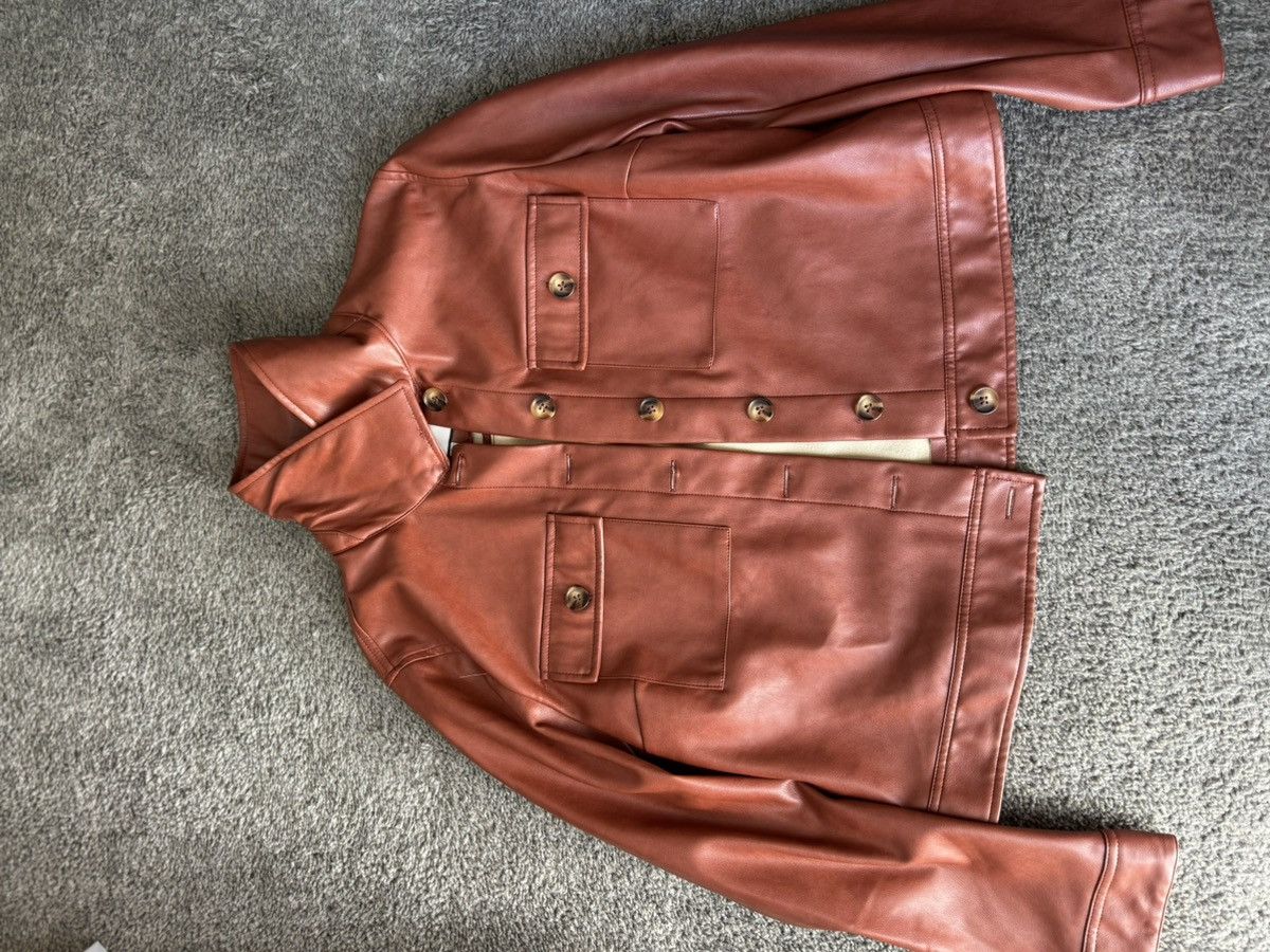 New York Yankees Bagatelle Collection brown leather women’s jacket. Size L Size L / US 10 / IT 46 - 3 Thumbnail