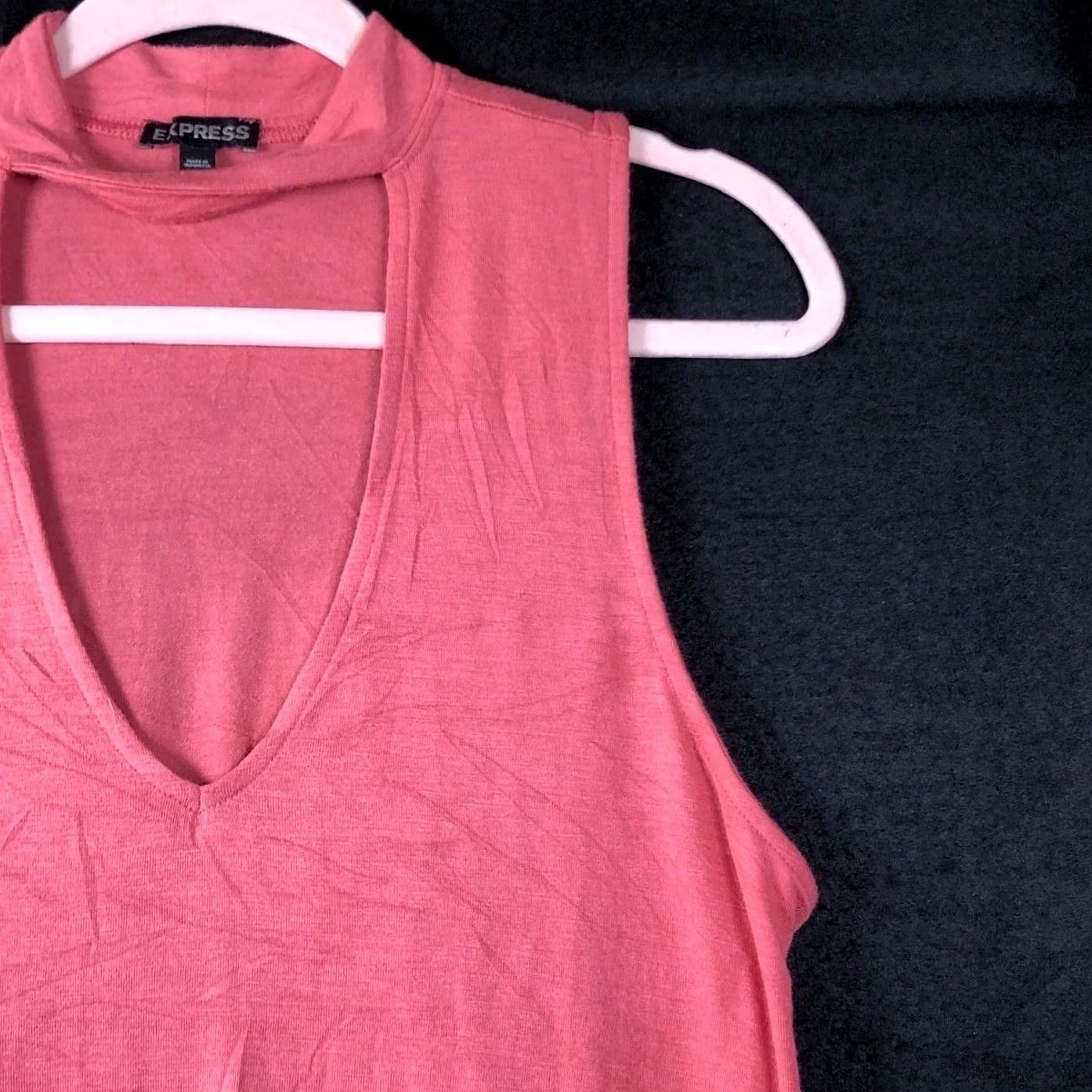 Express Express Womens Shirt Blush Open Key Hole Chest Sleeveless Modal Blend Stretch M Size M / US 6-8 / IT 42-44 - 5 Thumbnail