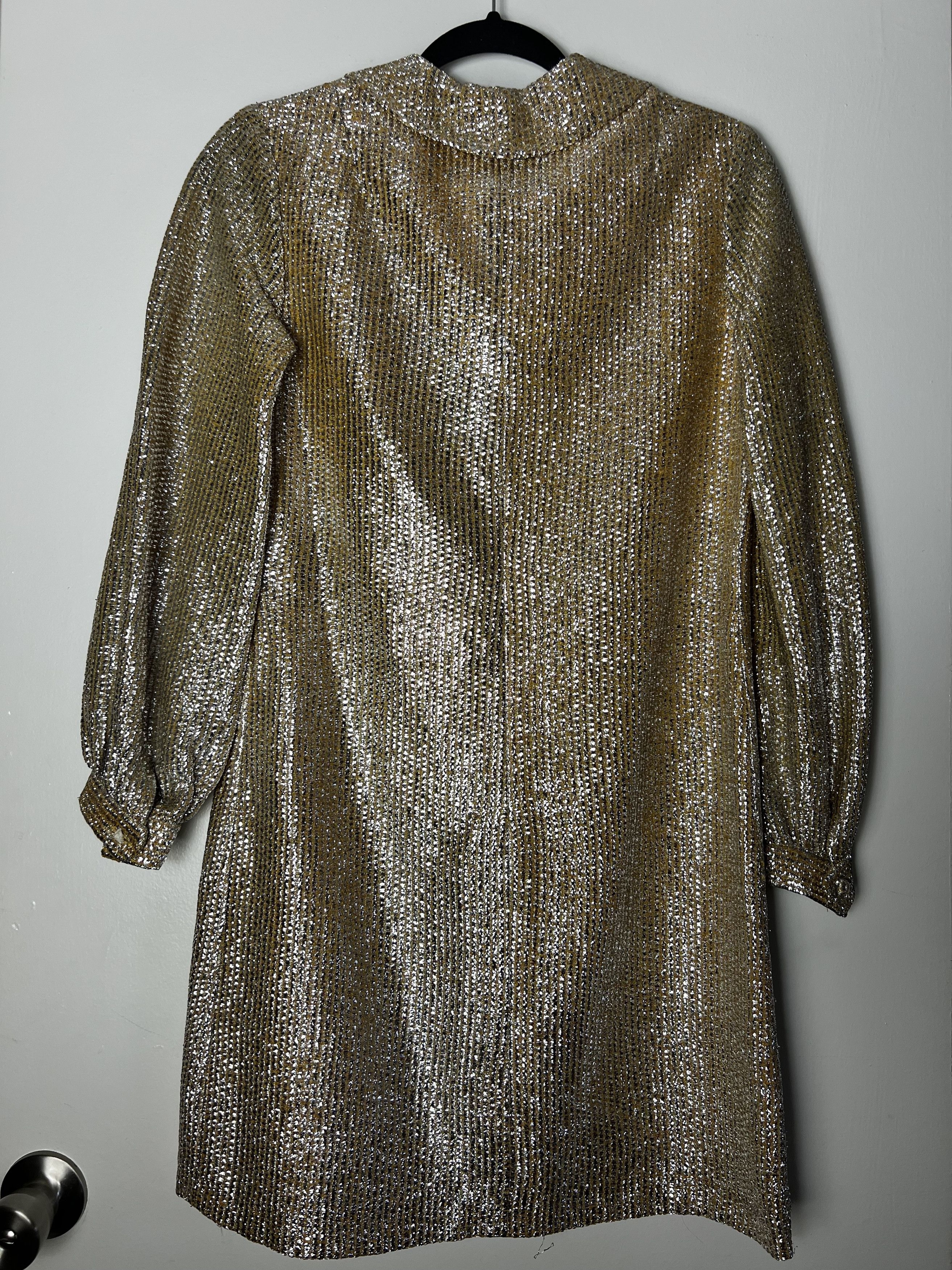 Vintage Vintage 1960's 2pcs. Parc Jr. Silver Metallic Cocktail Dress Size S / US 4 / IT 40 - 12 Thumbnail
