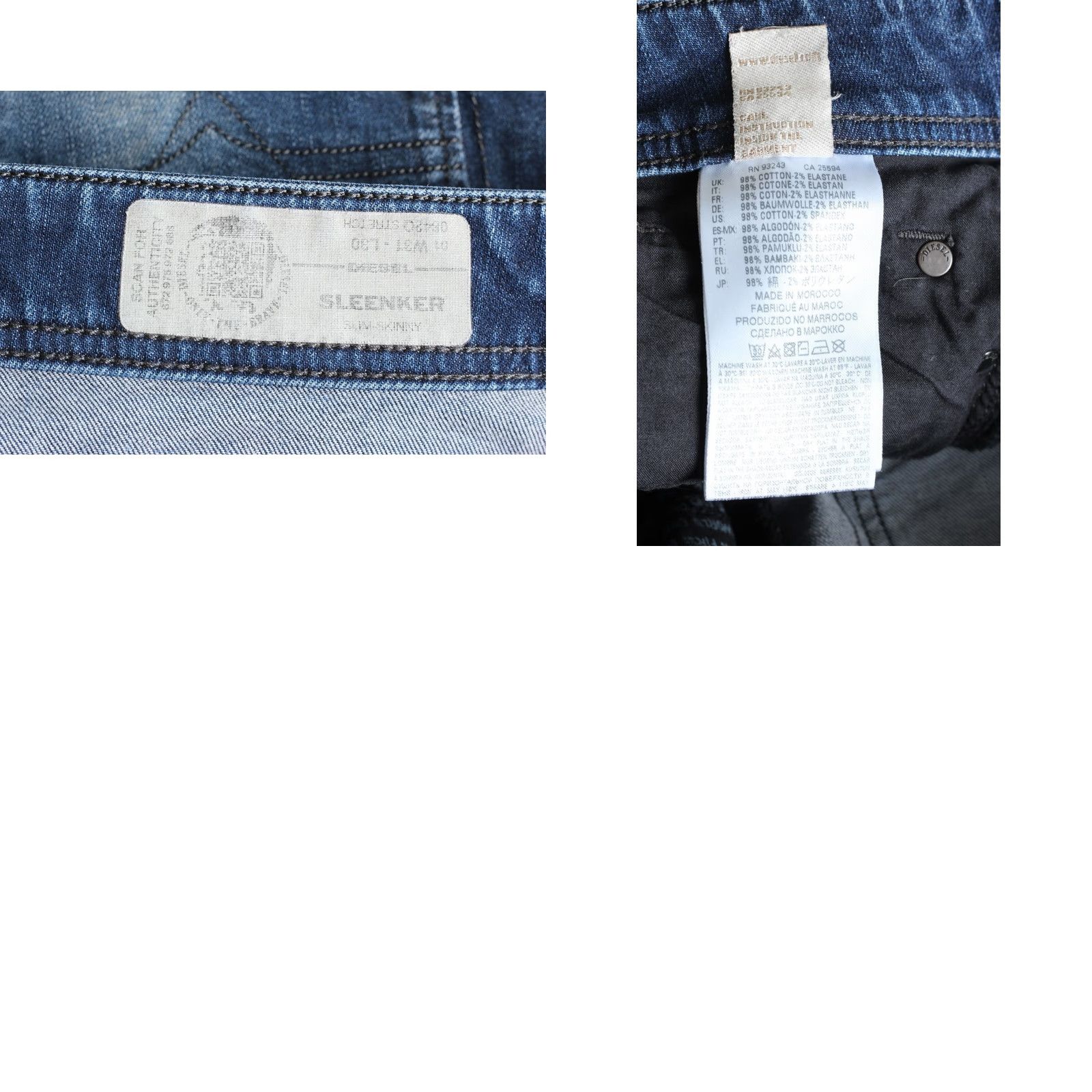 Diesel DIESEL SLEENKER 0842Q STRETCH Faded Slim Skinny Jeans Men 31/30 Blue Denim 5-Pocket DZ2837 Mens Jeans Size US 31 - 8 Thumbnail