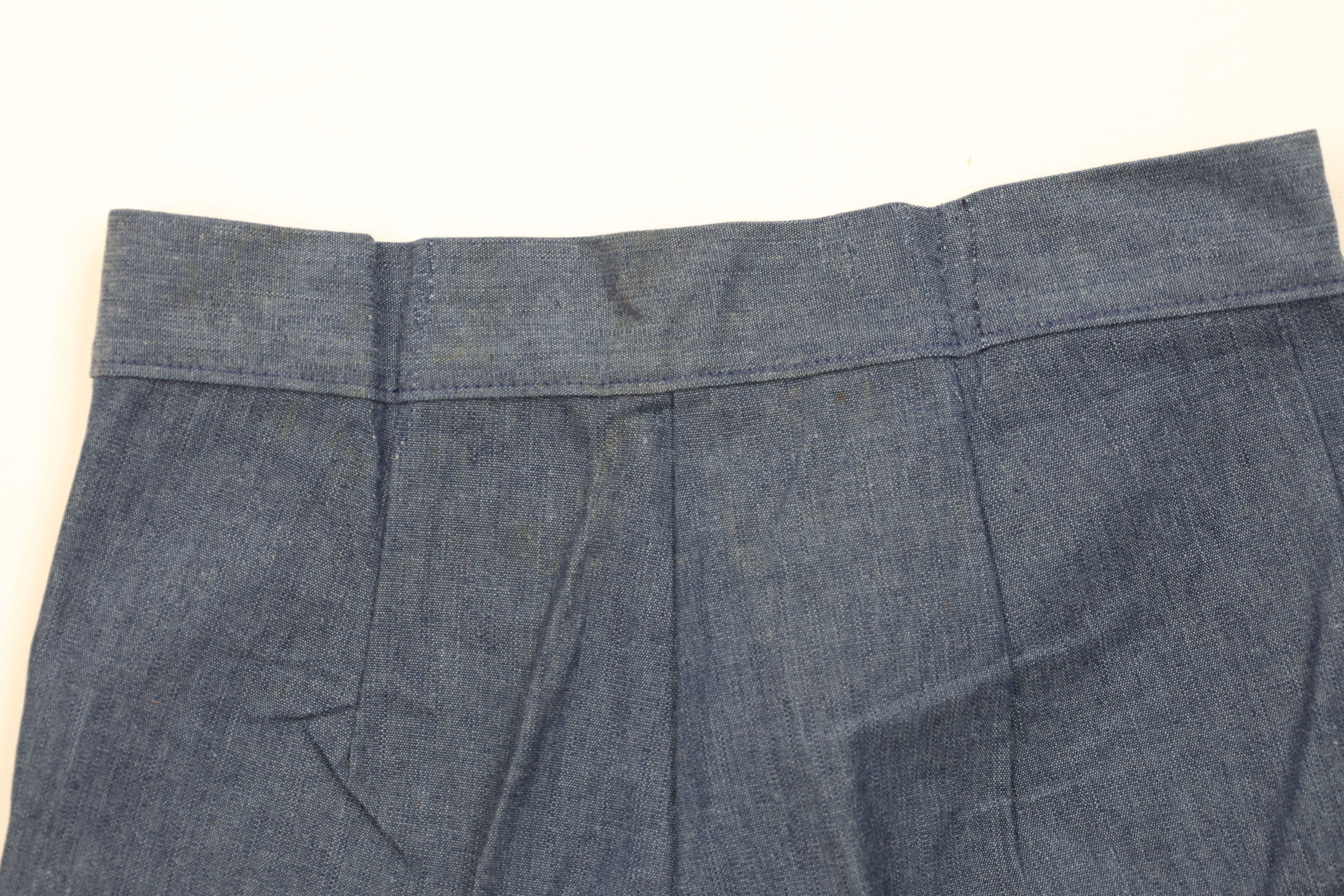 Vintage Vintage 70s Streetwear Chambray Cuffed Denim Shorts Blue USA Size 28" / US 6 / IT 42 - 8 Thumbnail