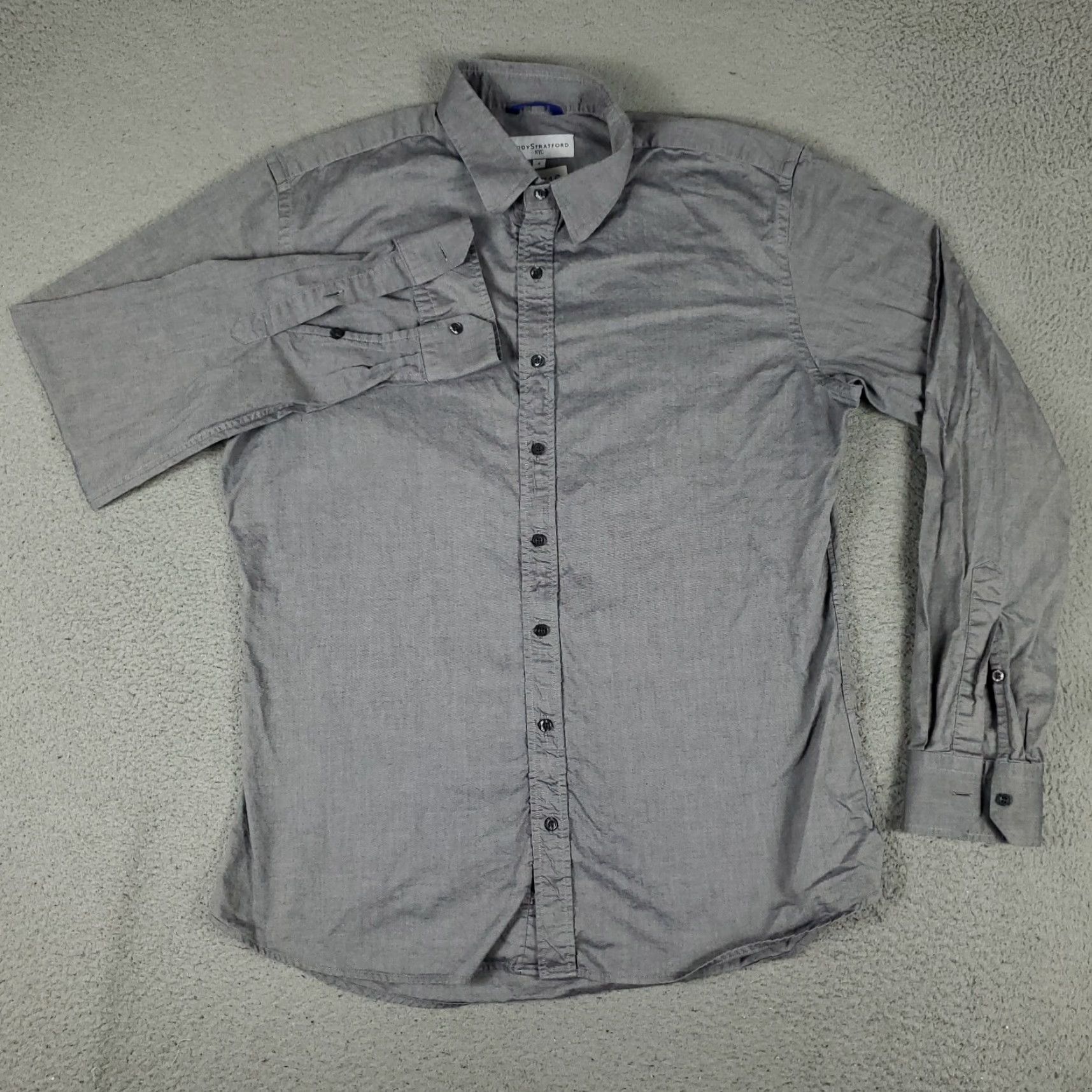 Vintage VINTAGE Teddy Stratford Shirt Mens Size 4 Long Sleeve Button Up Cotton Gray Business Casual Formal Modern Size US S / EU 44-46 / 1 - 2 Thumbnail