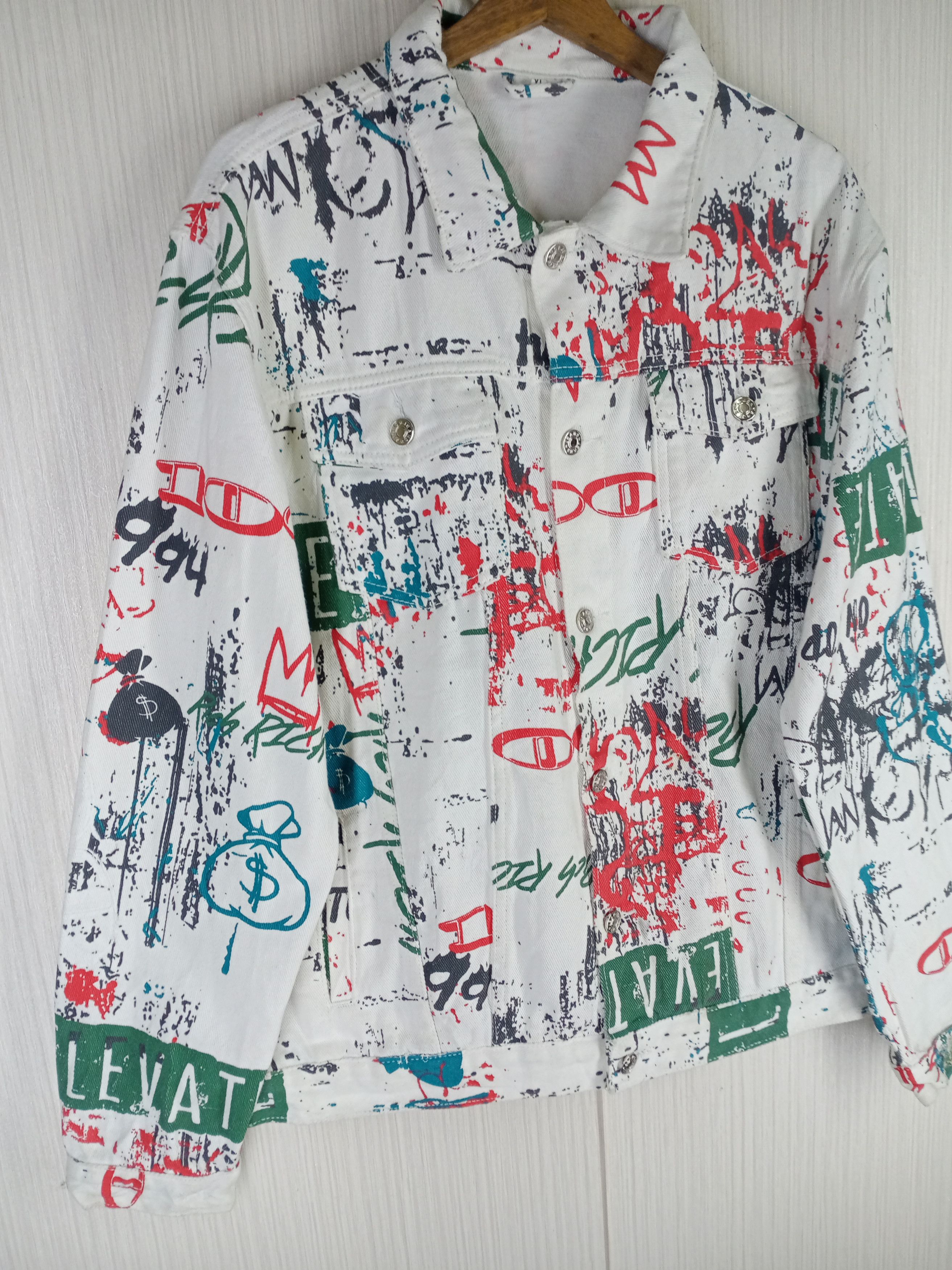 Shein Rare Shein Graffiti Denim Jacket Size US XL / EU 56 / 4 - 3 Thumbnail