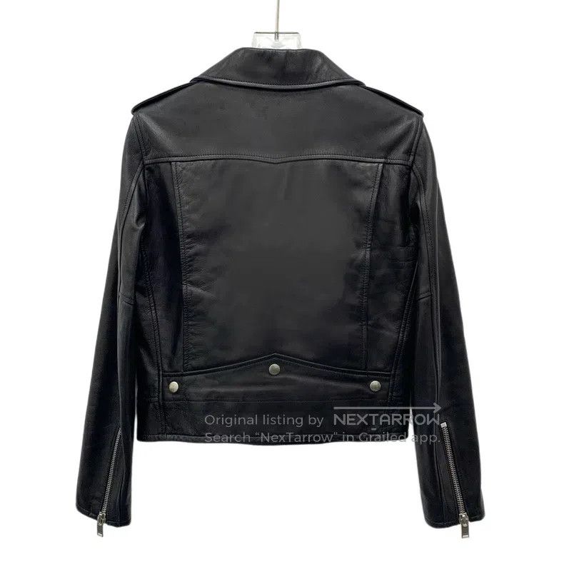 Saint Laurent Paris Saint Laurent Paris Black Sheep Leather Collar Side Zip Lo Size US XS / EU 42 / 0 - 2 Thumbnail